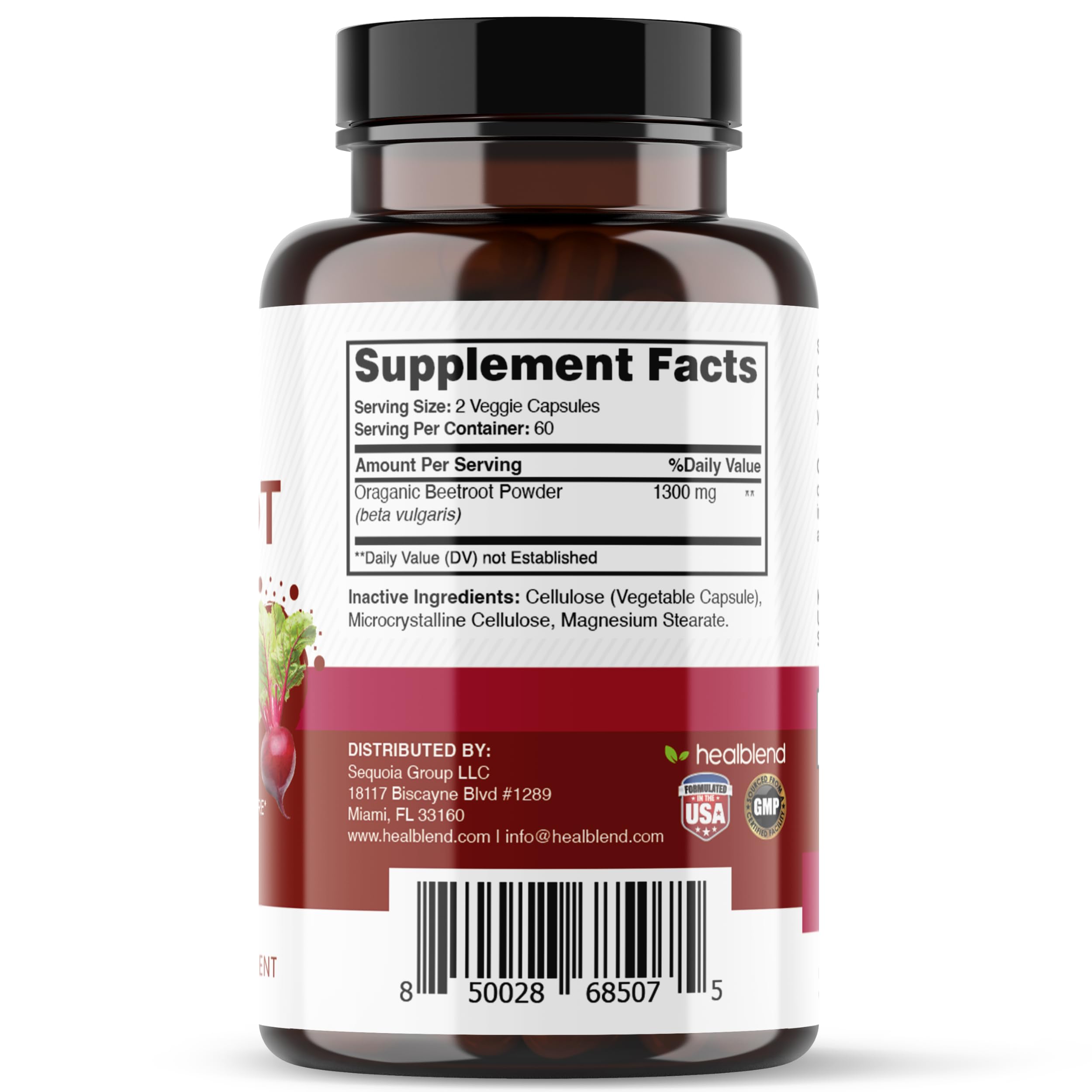 healblend Organic Nitric Oxide Beet Root Capsules 1300mg - Support Immune System healblendAu supplements