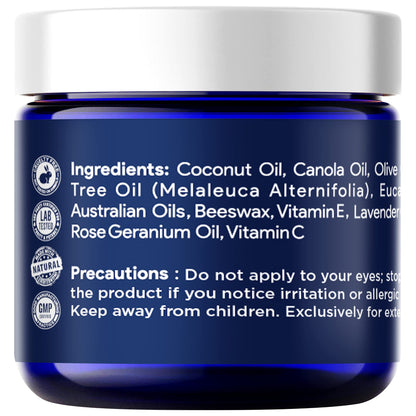 Tea Tree Oil Foot Balm/ Moisturizer For Dry Cracked Feet - Instantly Hydrates & Soothes FOOT CUREUS supplements