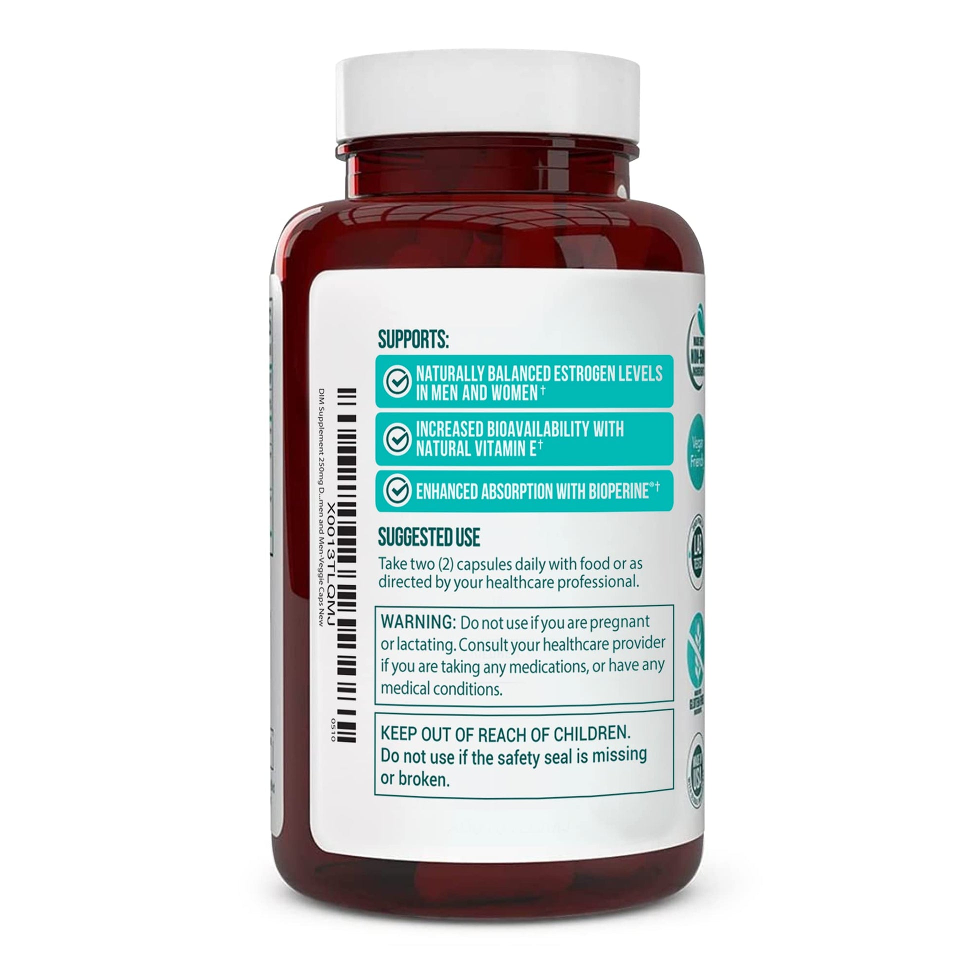 DIM Supplement 250mg (Diindolylmethane)-Plus Dong Quai, Natural Vitamin E & BioPerine - Supports Menopause Relief & Hormonal Acne -Hormone Balance Support for Women and Men-Veggie Caps Truevantage NutritionAu supplements