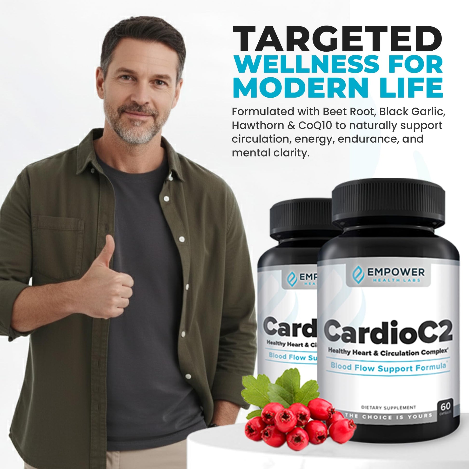 Empower Health Labs CardioC2 Circulation & Energy Support – Doctor-Formulated Blend with Beet Root, Black Garlic, Hawthorn & CoQ10 – Supports Healthy Blood Flow, Energy & Clarity – 60 Capsules Empower Health LabsAu supplements