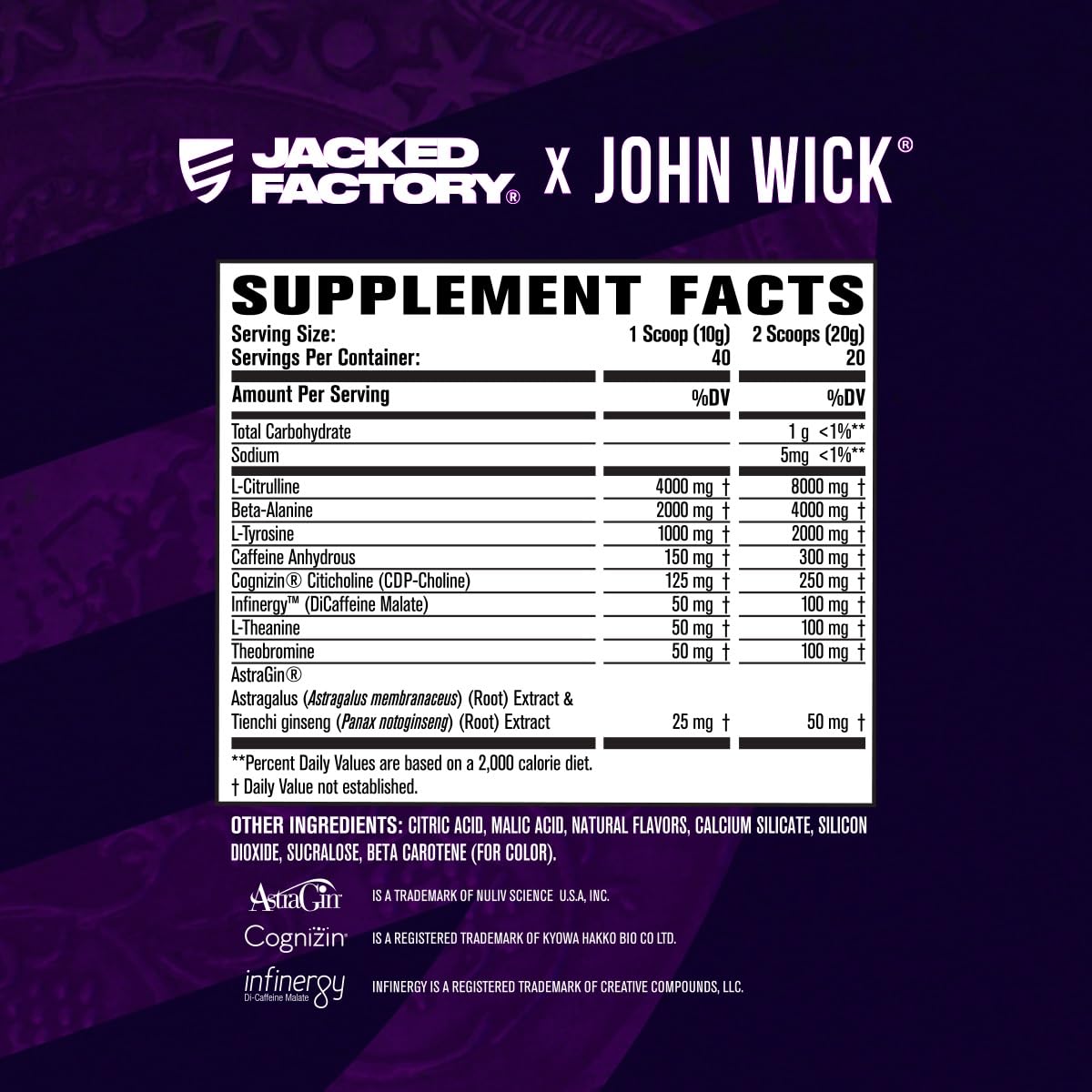 Jacked Factory X John Wick - Wick Mode Pre Workout Powder - Intense Energy, Battle-Ready Focus, Unstoppable Commitment, and Sheer Will Jacked FactoryUS supplements