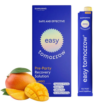 EASY TOMORROW - Natural Energy & Morning Vitality Jelly Stick - Daily Korean Skin Health Supplement & After Drinking Support with DHM & Glutathione - K-Beauty Inspired (Mango Flavor, 10 Sticks) EASY TOMORROWAu supplements