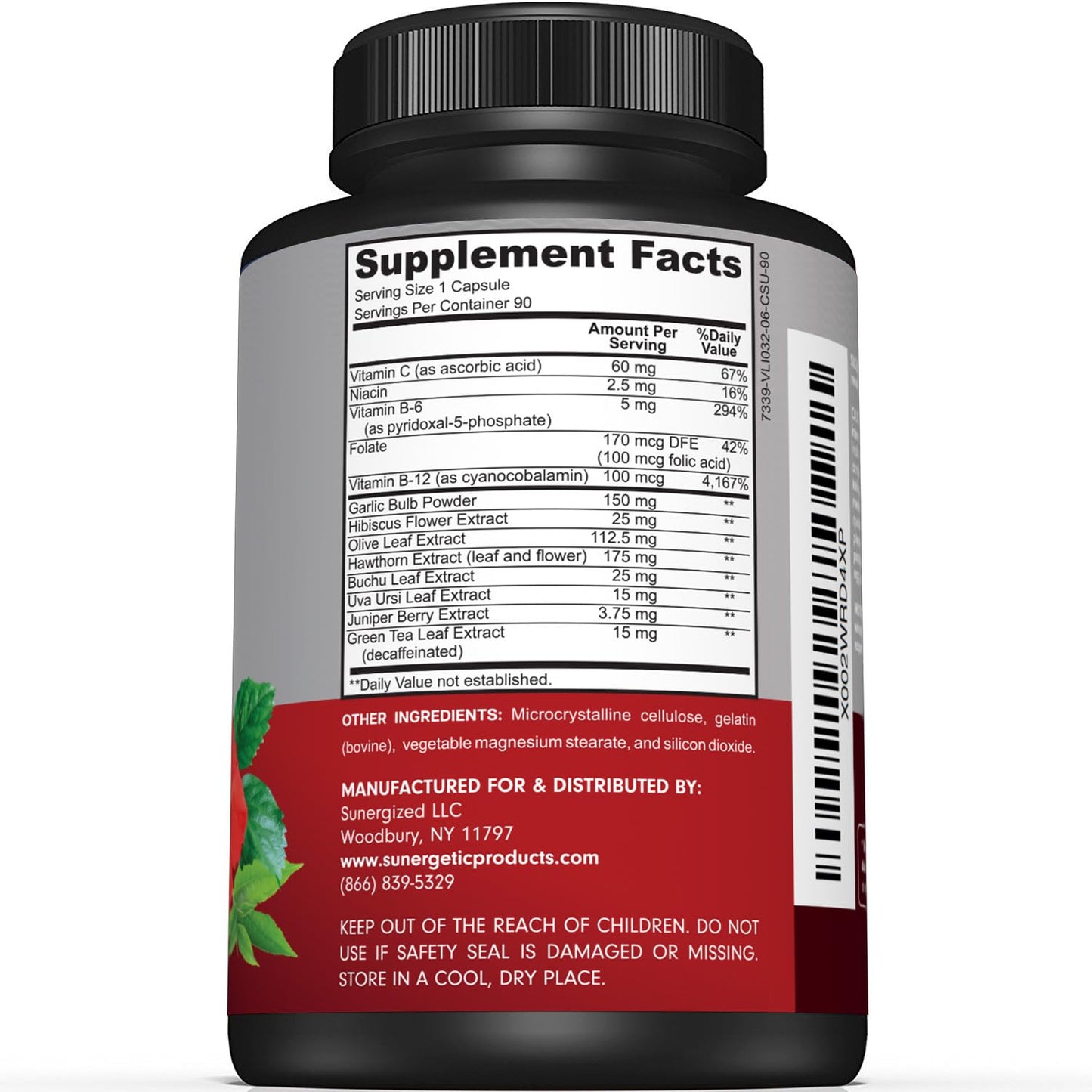 Premium Blood Pressure Support Supplement For Cardiovascular & Heart Health with Garlic SunergeticUS supplements