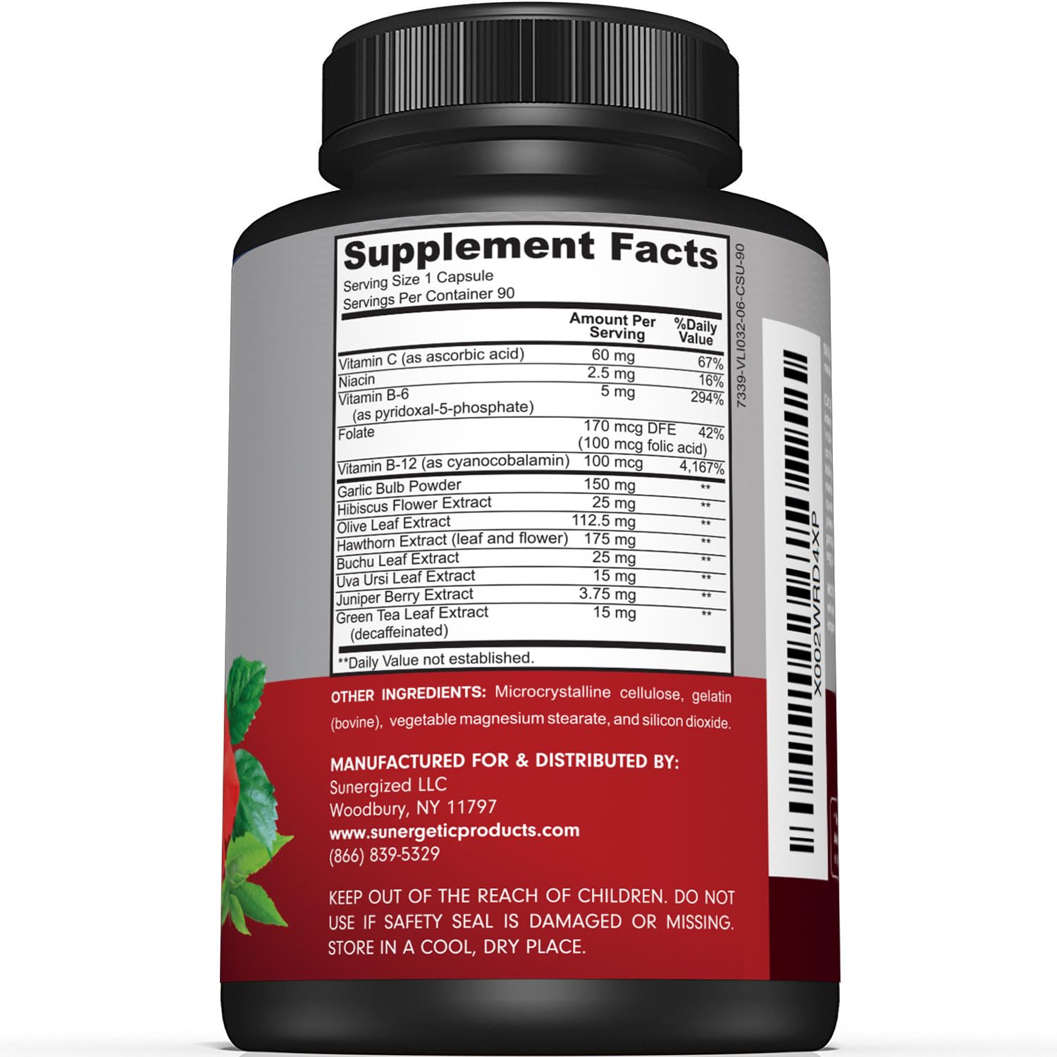 Premium Blood Pressure Support Supplement For Cardiovascular & Heart Health with Garlic SunergeticUS supplements