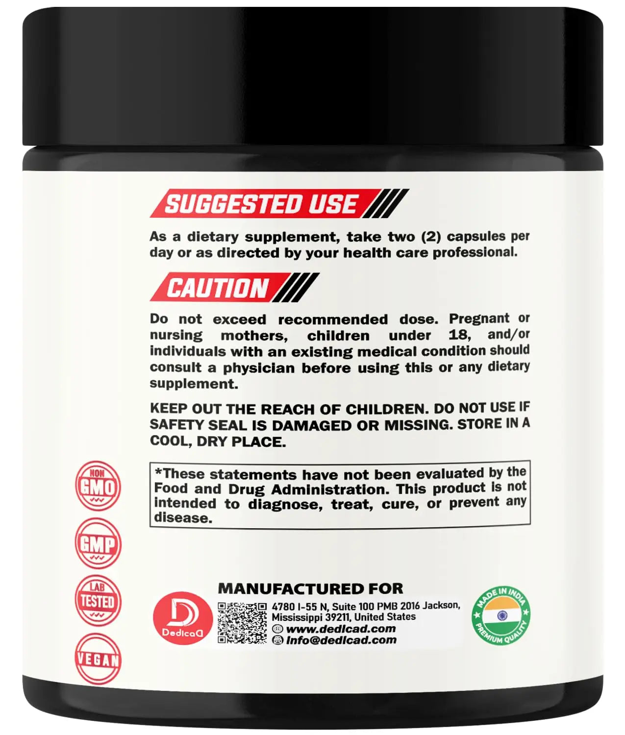 DEDICAD 9in1 Cortisol Supplement - Ashwagandha and Magnesium Glycinate and Chelate - Brain Health & Restful Night & Mood Balance - 90 Capsules Supply 45 Days DEDICADnz supplements