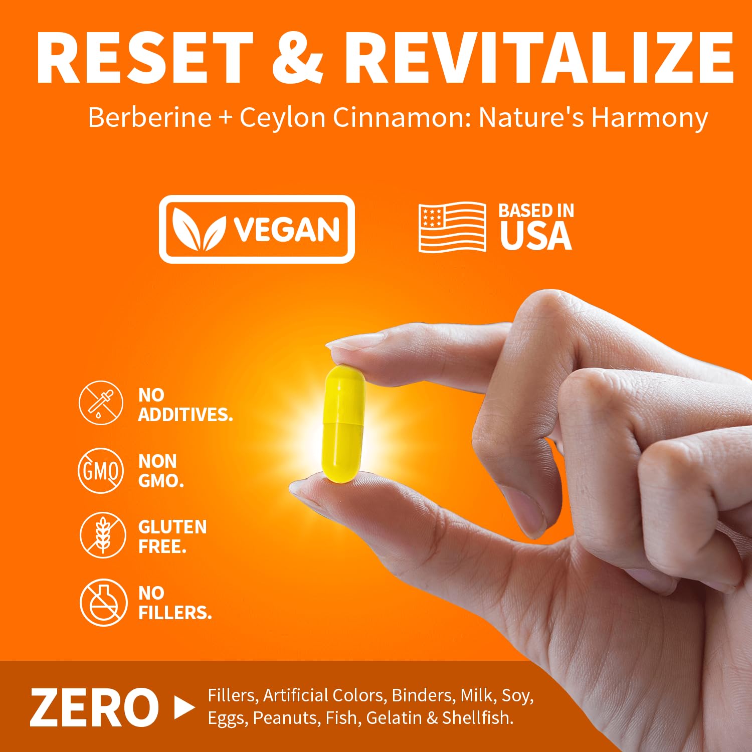 Clinical Grade Berberine Supplement 1500mg HCL Plus Ceylon Cinnamon Weight Managemen Clinical NutraUS supplements