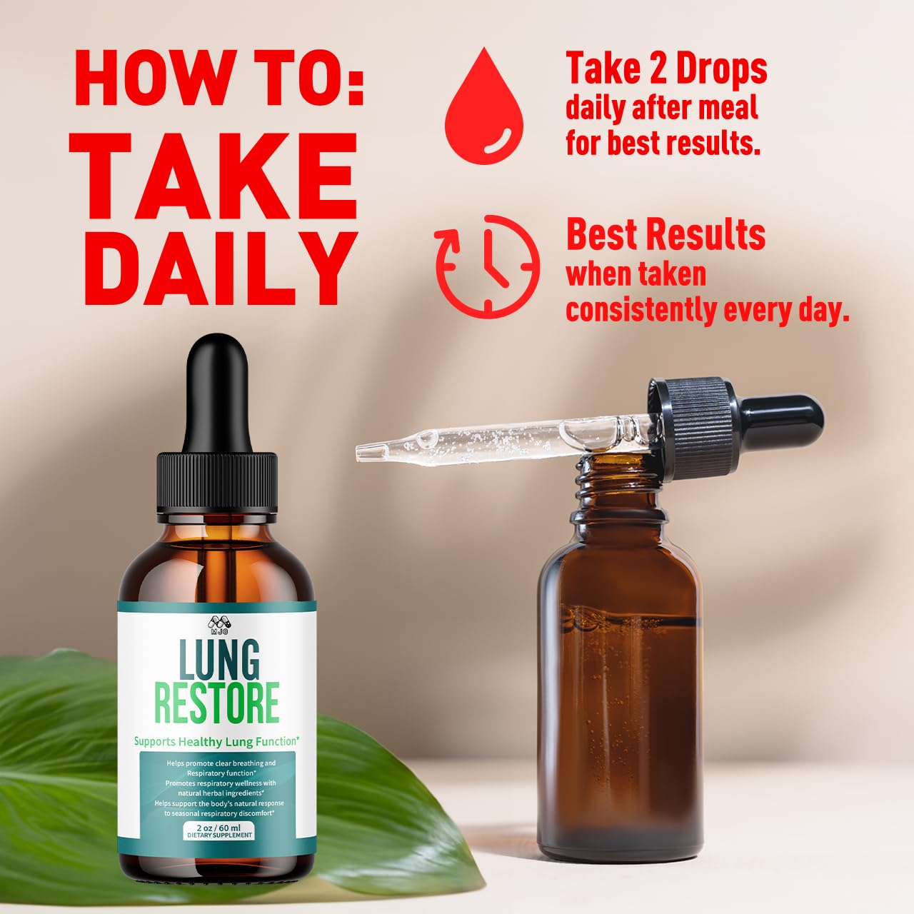 (2 Pack) Lung Restore Drops, Official LungRestore Liquid Supplement Drops with All Natural Ingredients, Lung Restore Advanced Lungs Wellness Support with Premium Vitamins for Women & Men (60 Servings) MJOAu supplements