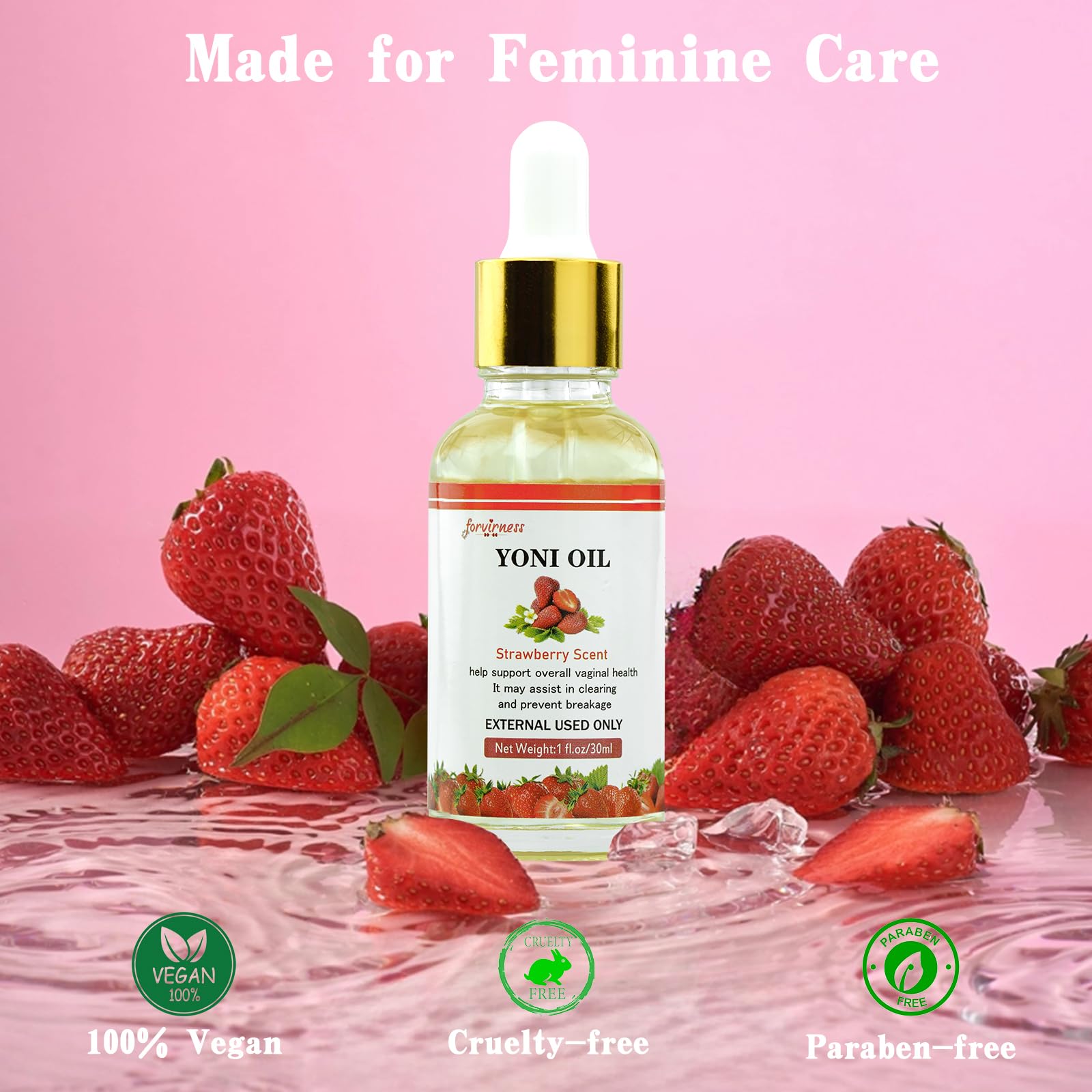 Yoni Wash Yoni Oil Yoni Bar Soap for Women PH Balance, Strawberry Body Oil, Feminine Wash forvirnessAu supplements