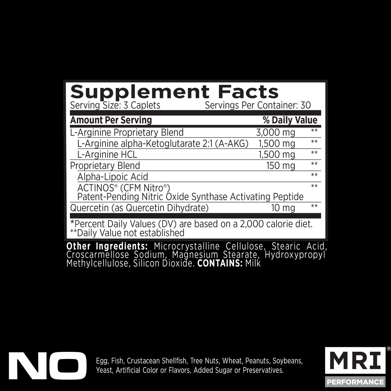 MRI Performance NO2 Nitric Oxide Booster, Original Formula with 3,000mg L-Arginine & AAKG, Nitric Oxide Production, Healthy Blood Pressure & Heart Health (90 Caplets) MRIAu supplements