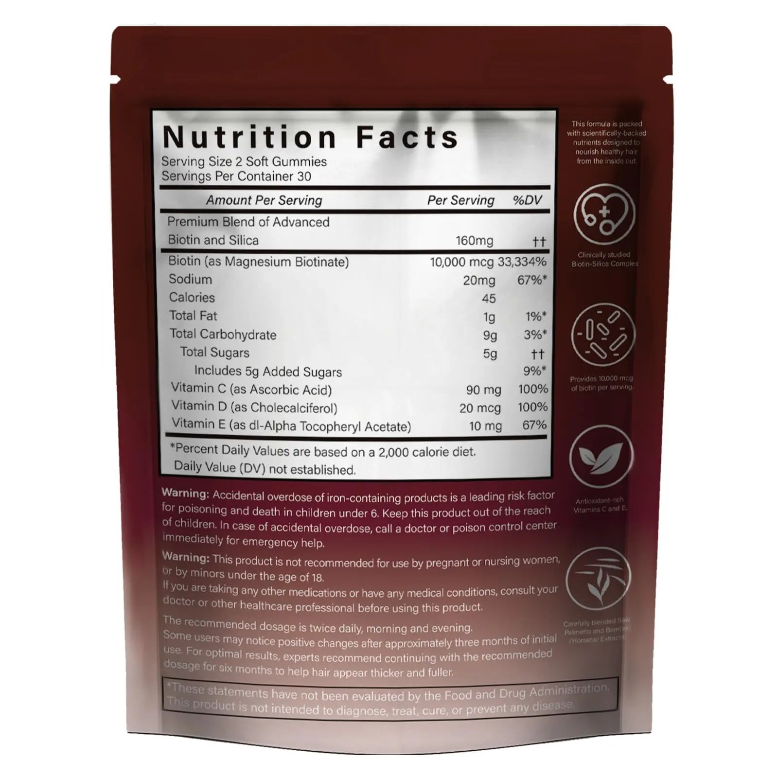 GENGGUI Hair Growth Gummies for Women - Hair Vitamins with Biotin & Silica for Faster Growth - Hair Growth Accelerator Supplement GENGGUIAu supplements