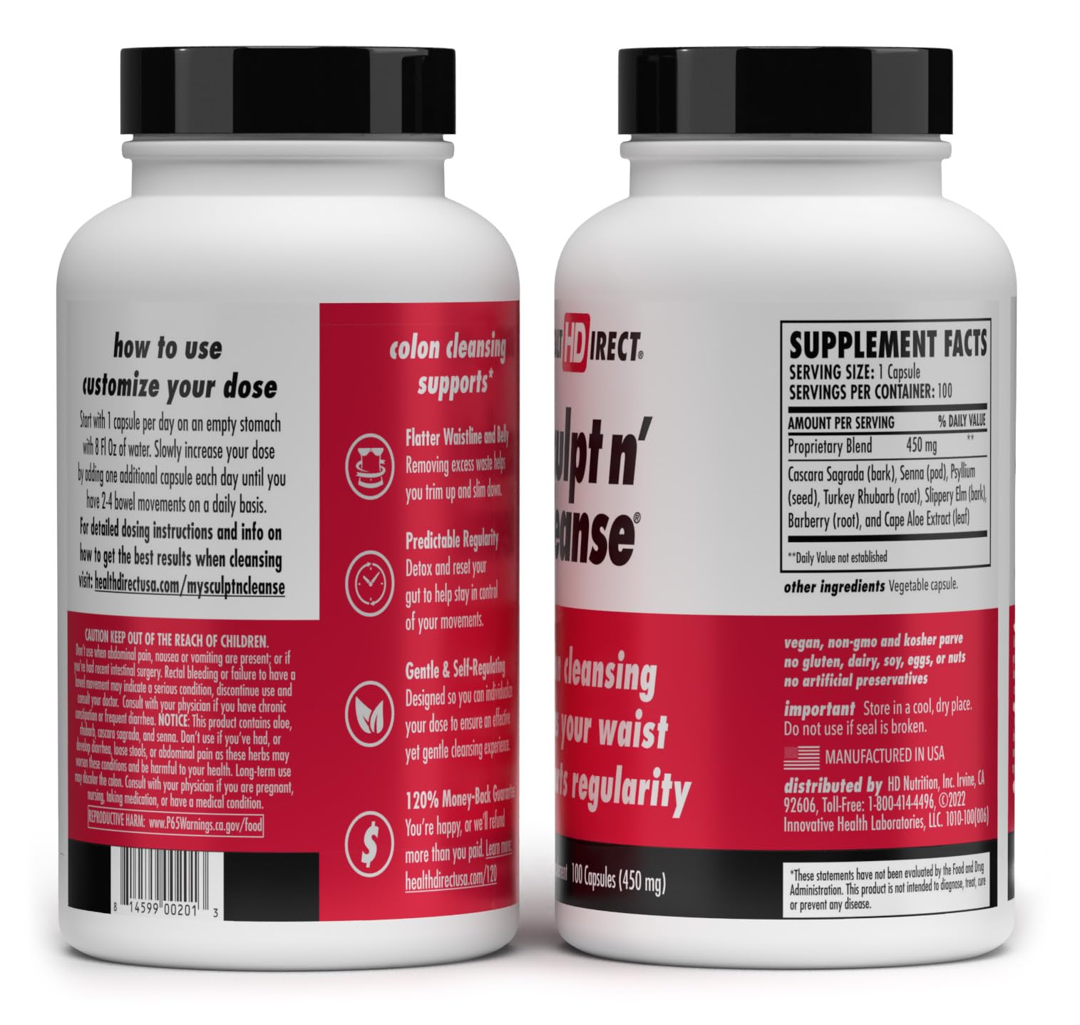 HEALTH DIRECT Sculpt n' Cleanse - Herbal Colon Cleanse for Digestive Health & Regularity HEALTH DIRECTUS supplements