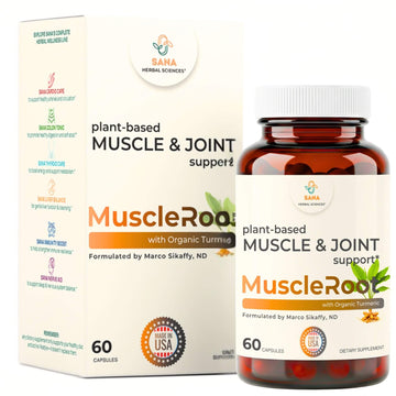 Muscle & Joint Support Supplement – Botanical Formula for Healthy Inflammatory Response | 6 Research-Backed Botanicals | Organic Turmeric | 60 Capsules | Sana Herbal Sana Herbal SciencesAu supplements