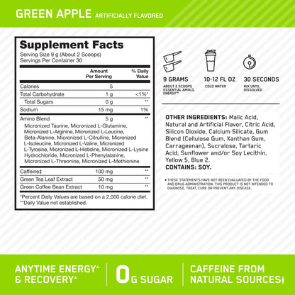 Optimum Nutrition Amino Energy - Pre Workout with Green Tea, BCAA, Amino Acids Optimum NutritionUS supplements