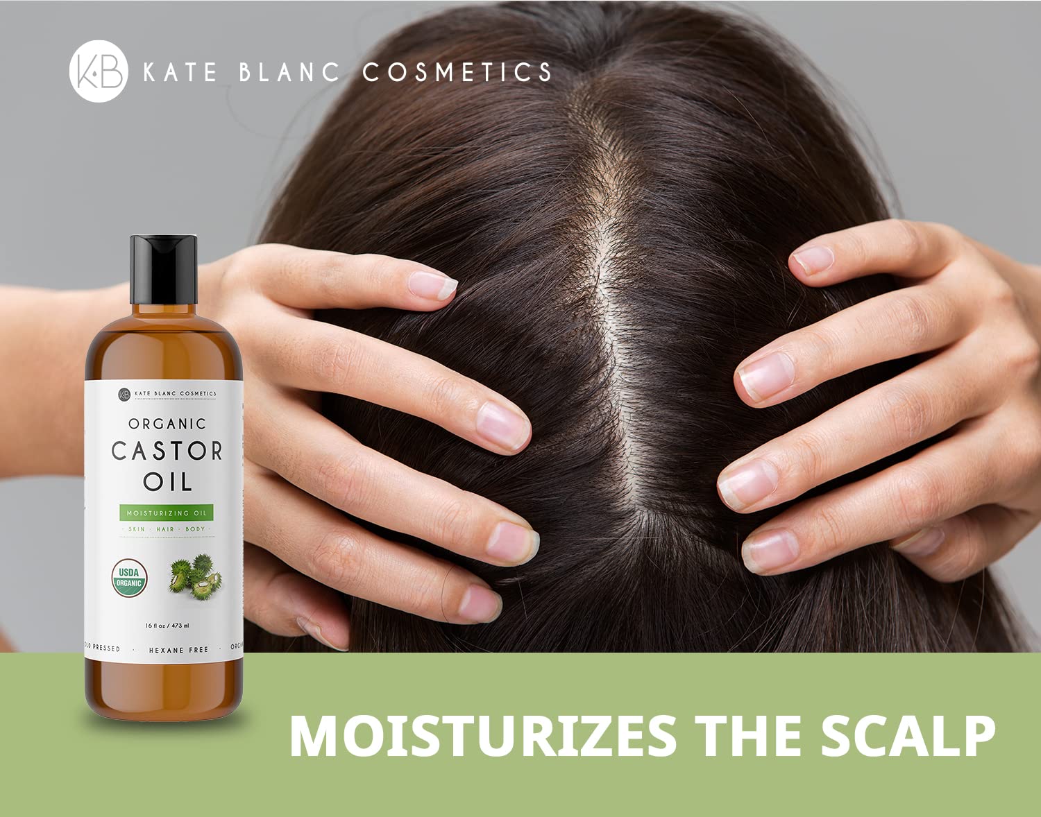Kate Blanc Cosmetics Castor Oil 16oz - USDA Certified Organic. Cold-Pressed, 100% Pure Kate Blanc CosmeticsAu supplements