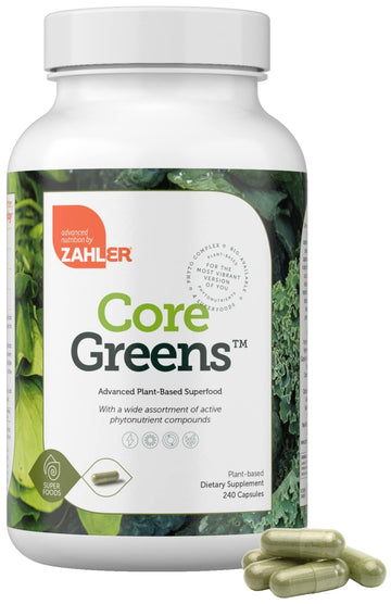 Zahler Core Greens, Superfood Greens Capsules, Super Greens with Spirulina, Chlorella, Spectra Blend and More, Kosher, 240 Capsule (240 Capsules) ZahlerAu supplements