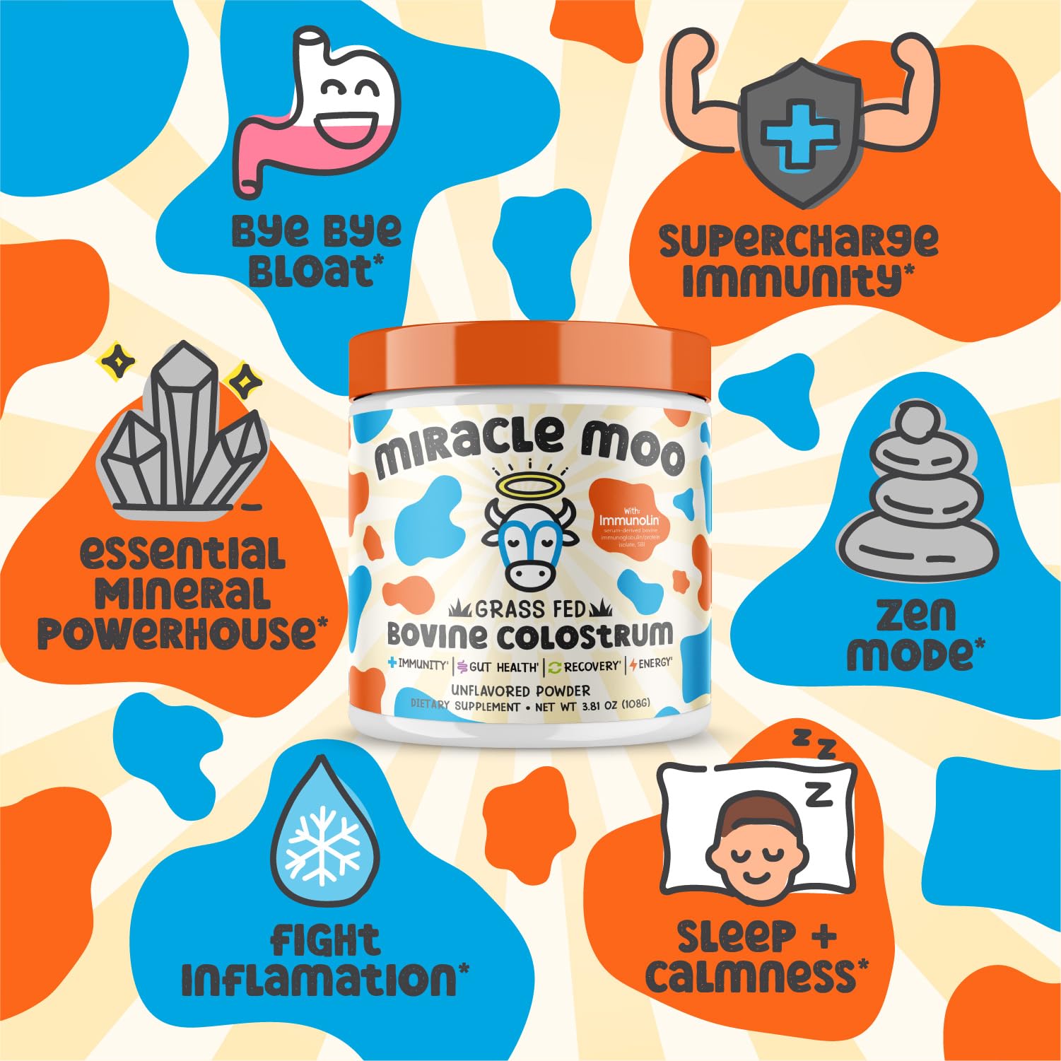 Colostrum Supplement for Gut Health, Hair Growth, Beauty and Immune Miracle MooAu supplements