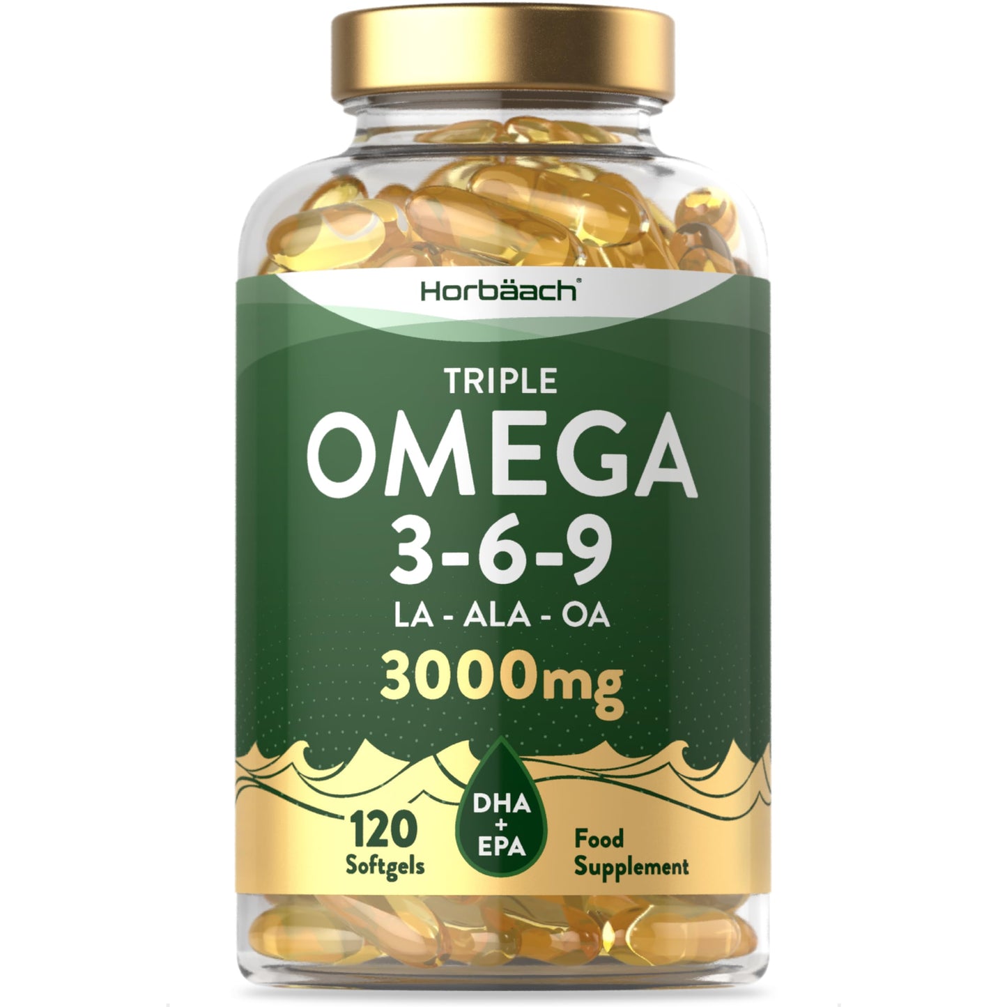 Omega 3 6 9 Capsules High Strength | 3000mg | 120 Softgels | Triple Omega 369 HorbäachUS supplements