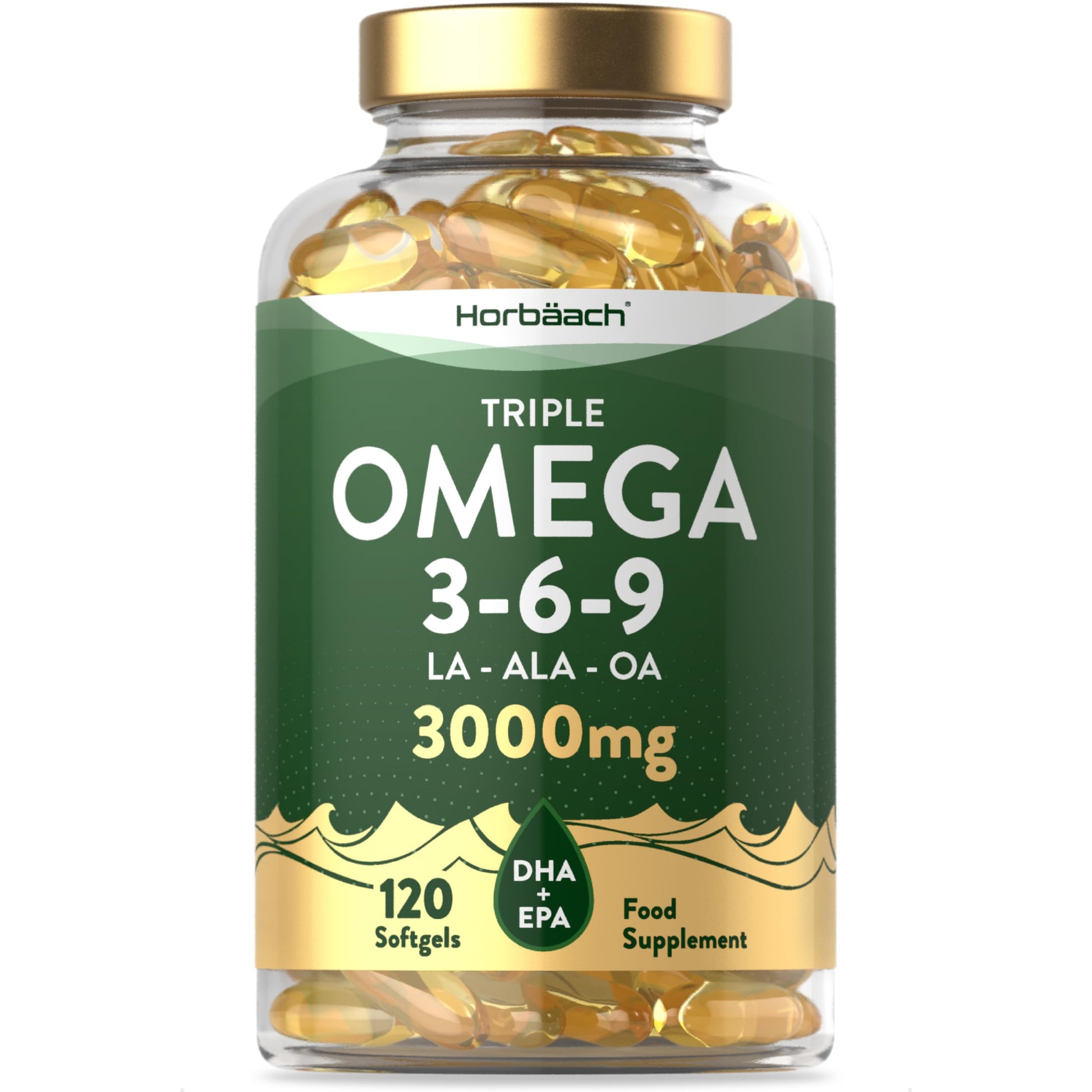 Omega 3 6 9 Capsules High Strength | 3000mg | 120 Softgels | Triple Omega 369 HorbäachUS supplements