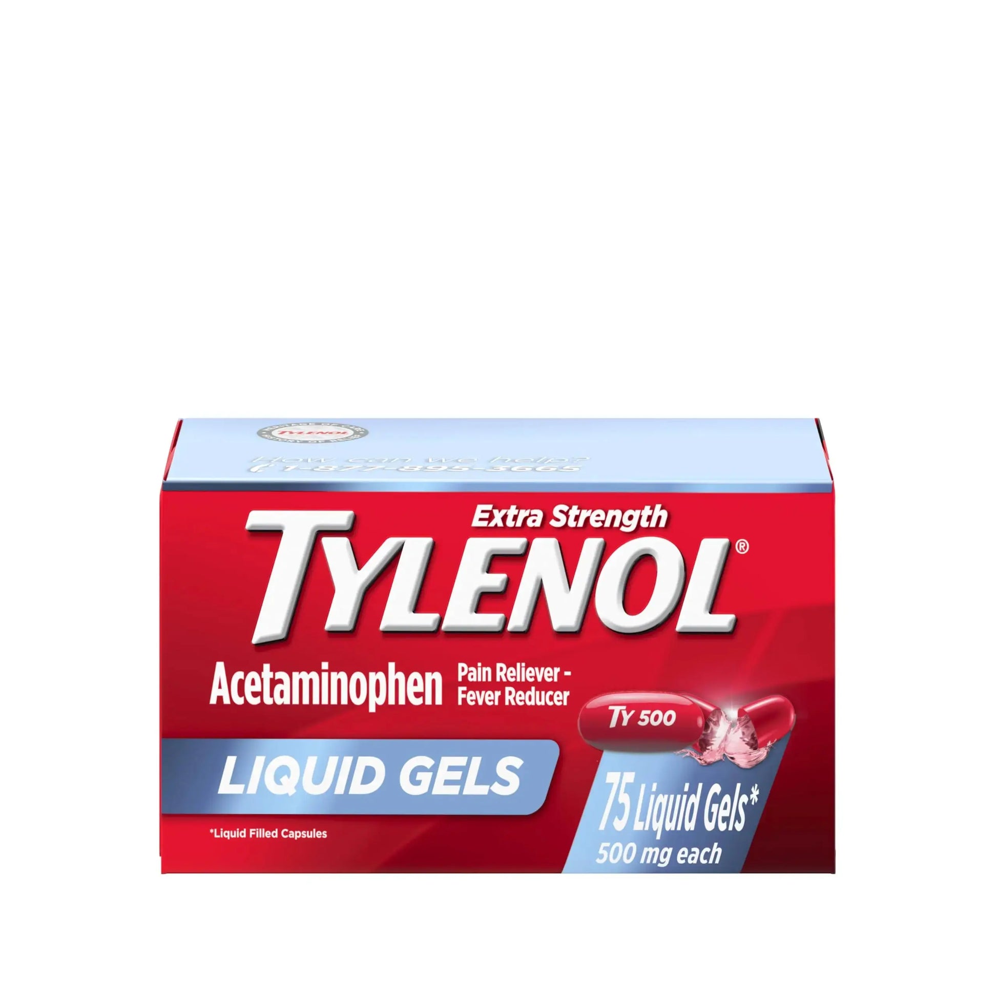 Tylenol Extra Strength Liquid Gels, Fast, Strong Pain Relief, Fever Reducer for Adults with 500 mg Acetaminophen, Fast-Acting Liquid Gel Capsules for Headaches & Minor Pain Relief, 75 Count TylenolAu supplements