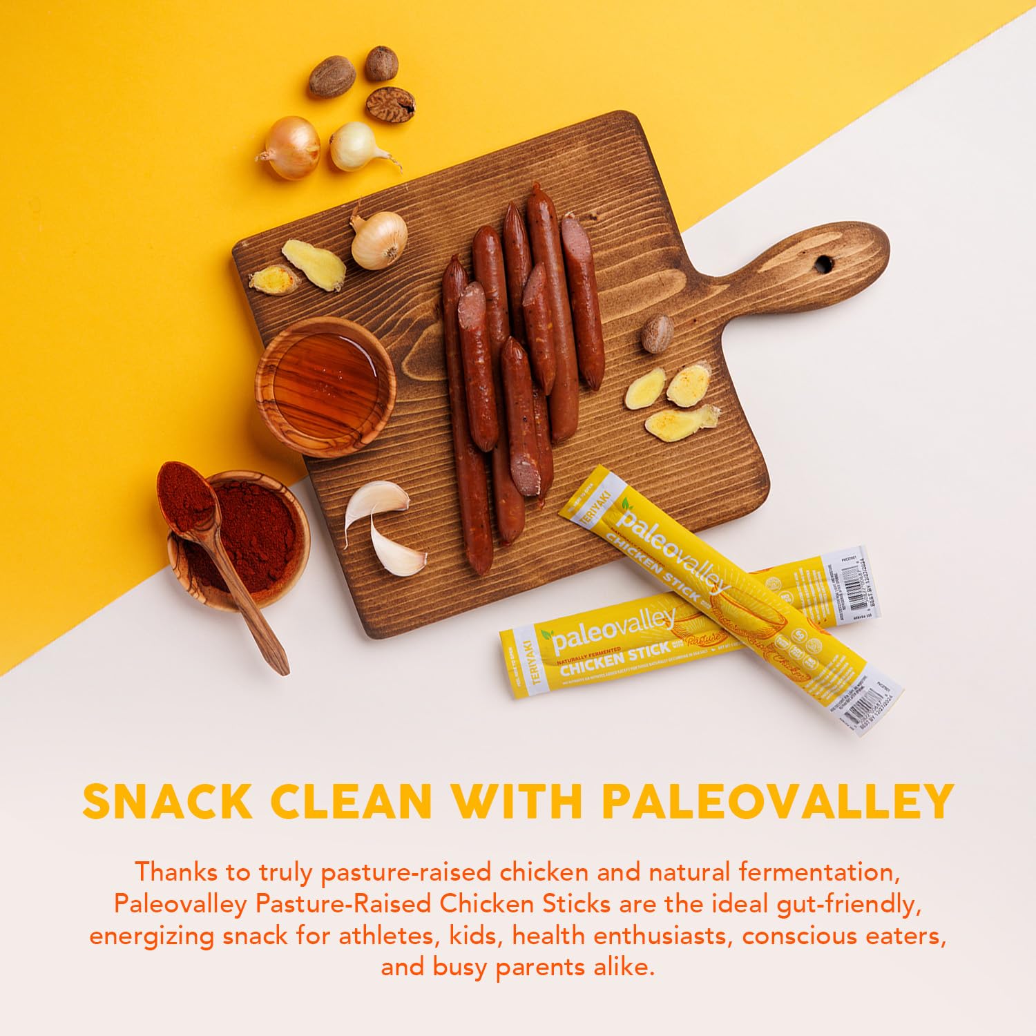 Paleovalley Pasture-Raised Chicken Sticks – 10 Pack – 7g Protein per Stick – Keto-Friendly, Paleo, Gluten-Free, Nitrate-Free – On-the-Go Snack (10 Pack, Teriyaki) PaleovalleyUS supplements