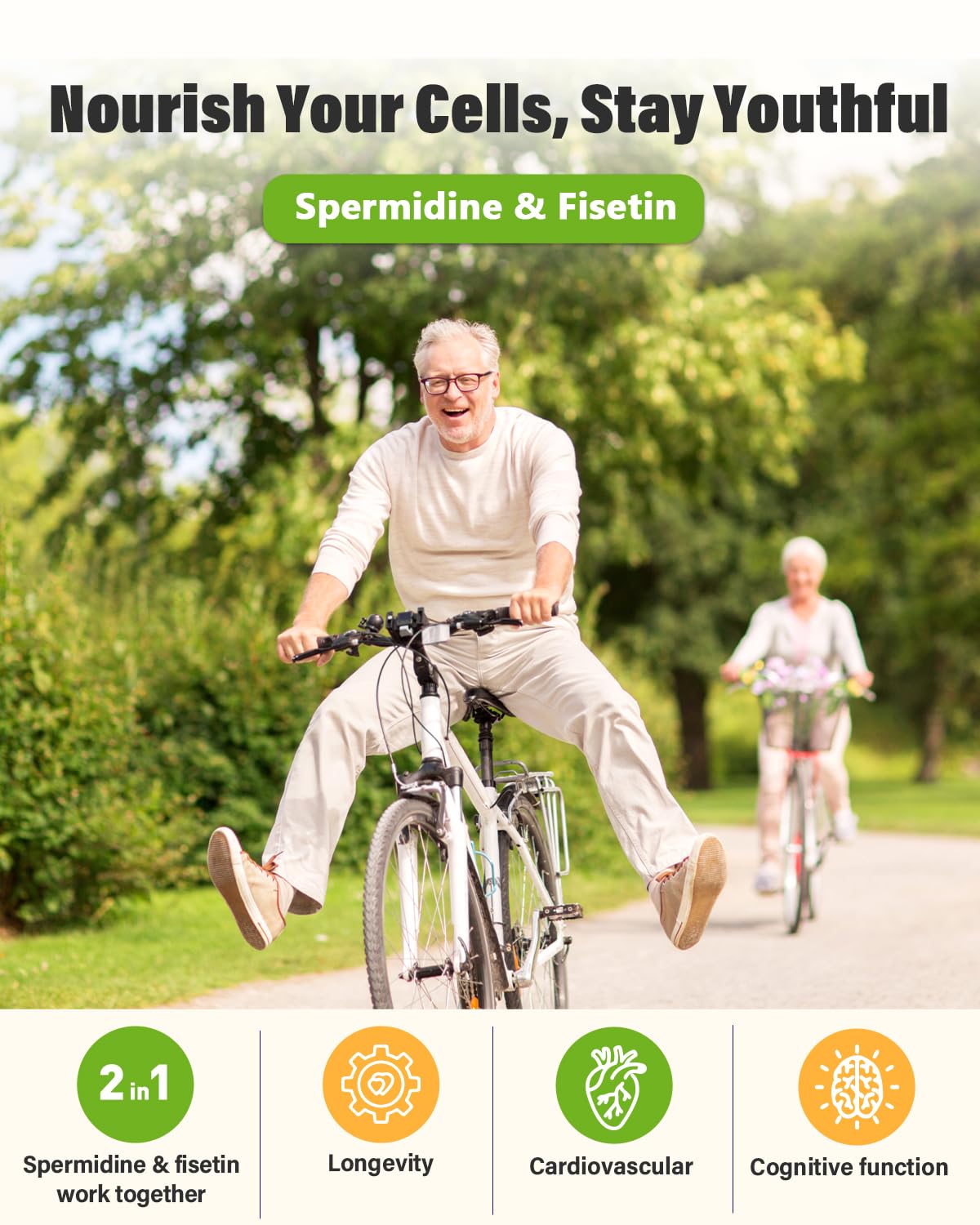 Spermidine & Fisetin Supplement - 20mg of 99% Spermidine Per Serving, 3HCL & 300mg Fisetin for Women Men Cell Renewal, Aging Defense & Longevity, Gluten Free, Non-GMO, Made in USA | 30 Veggie Caps Anven HealthAu supplements