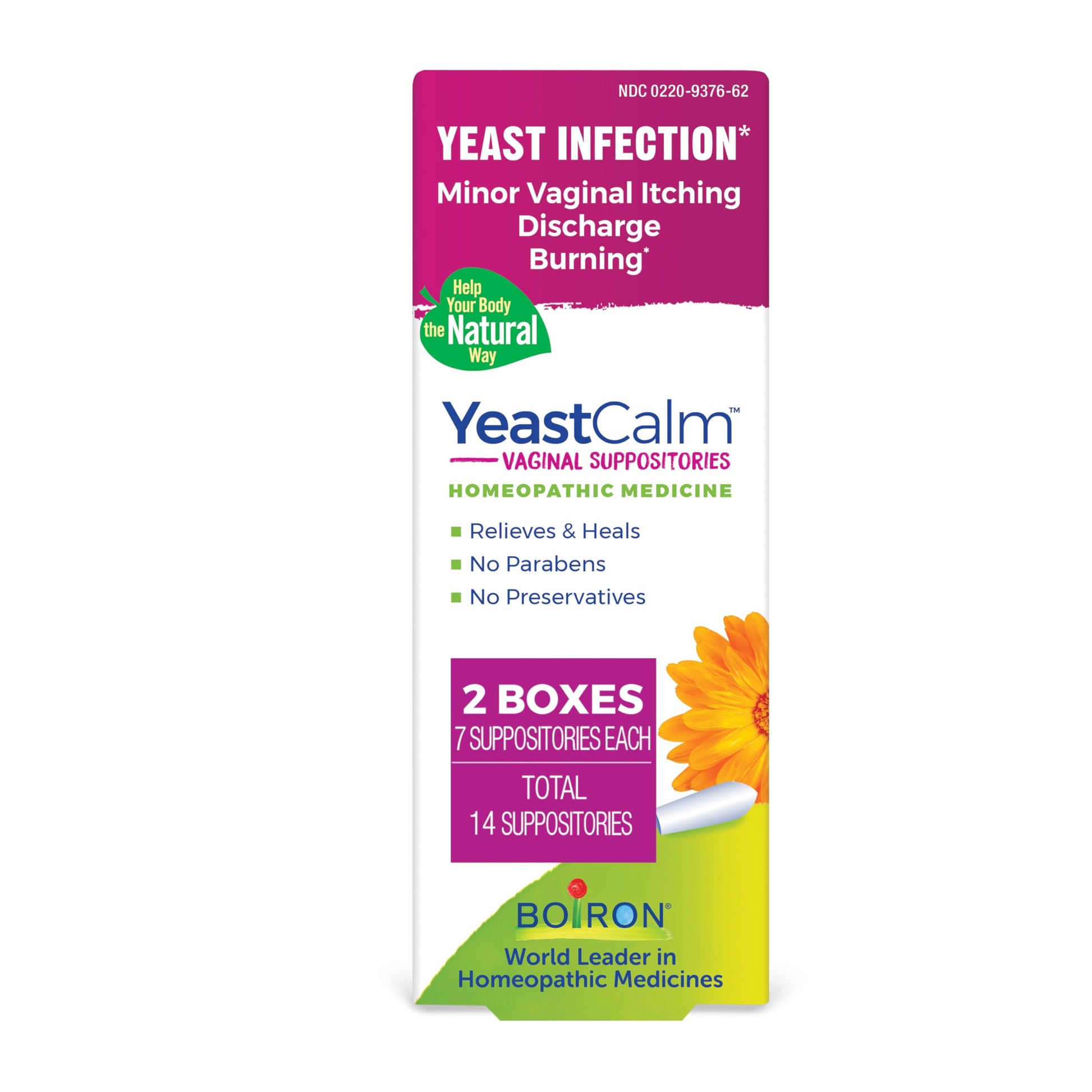 oiron YeastCalm Homeopathic Suppositories for Yeast Infections, Burning, Discharge BoironAu supplements