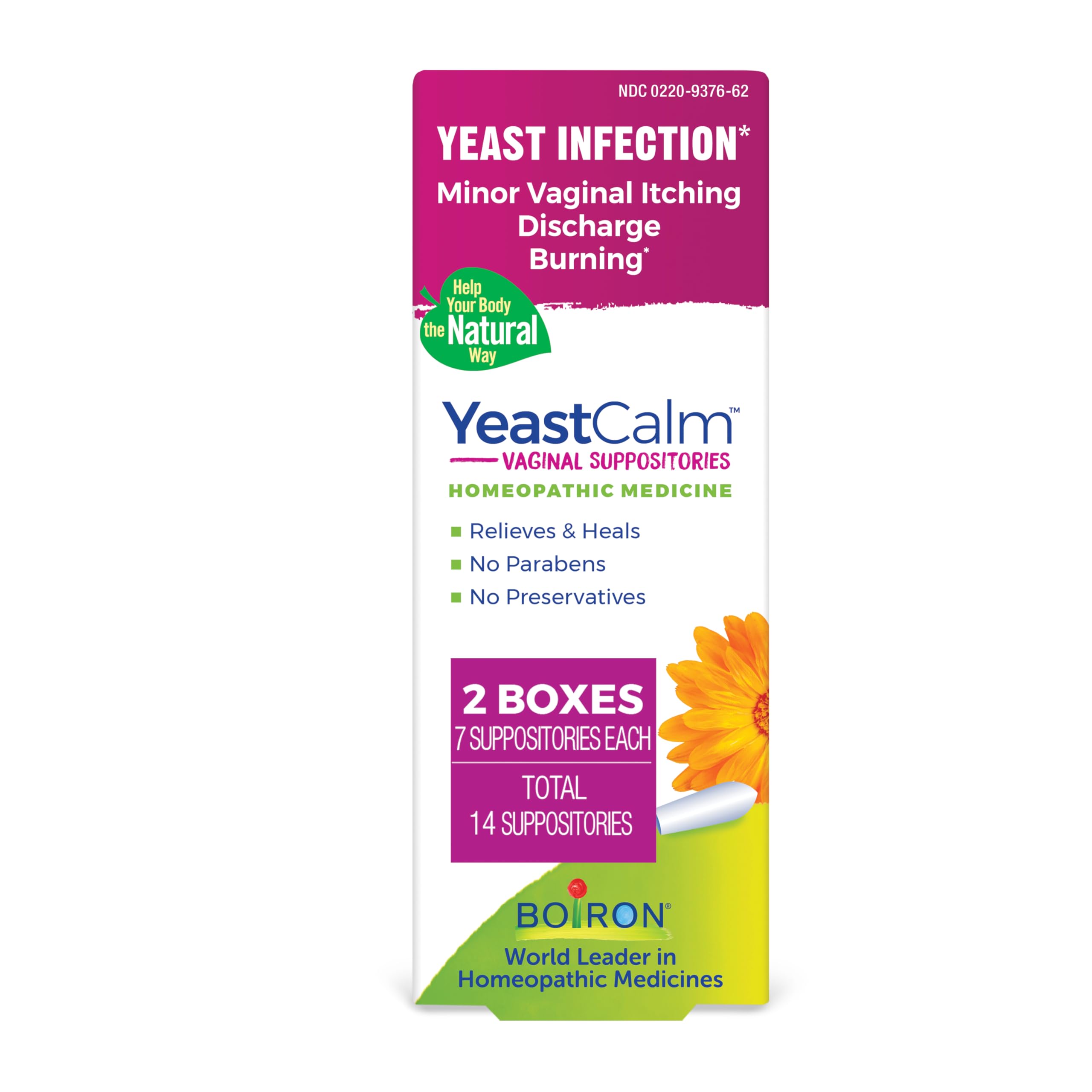 oiron YeastCalm Homeopathic Suppositories for Yeast Infections, Burning, Discharge BoironAu supplements