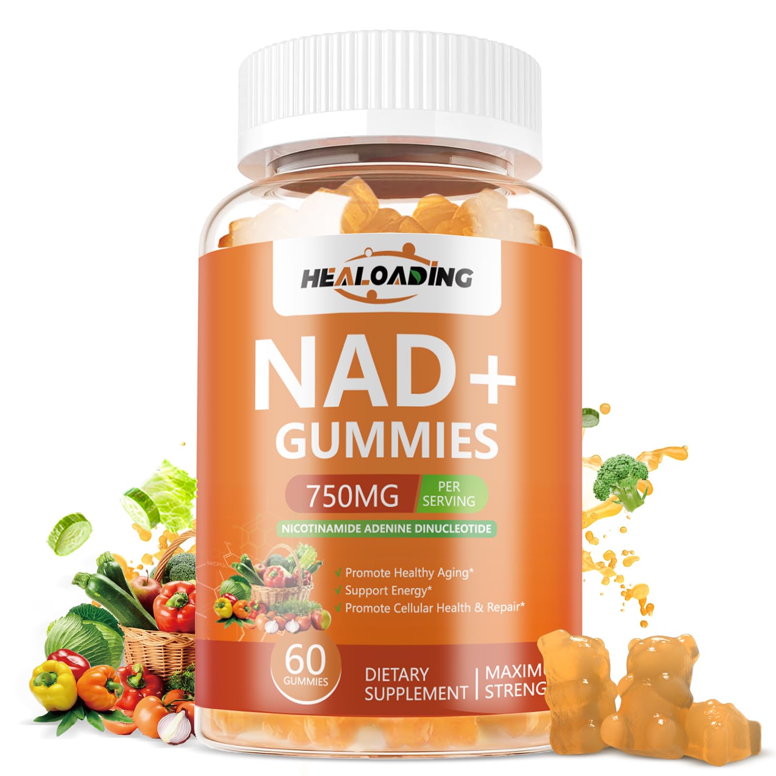 NAD+ Gummies NAD Resveratrol Supplement : NAD Supplements for Women Aging Defense Absorption Than Nicotinamide Riboside Boost Vitamin B3 D3 Sodium Zinc Support Cellular Health Energy and DNA Repair HEALOADINGAu supplements