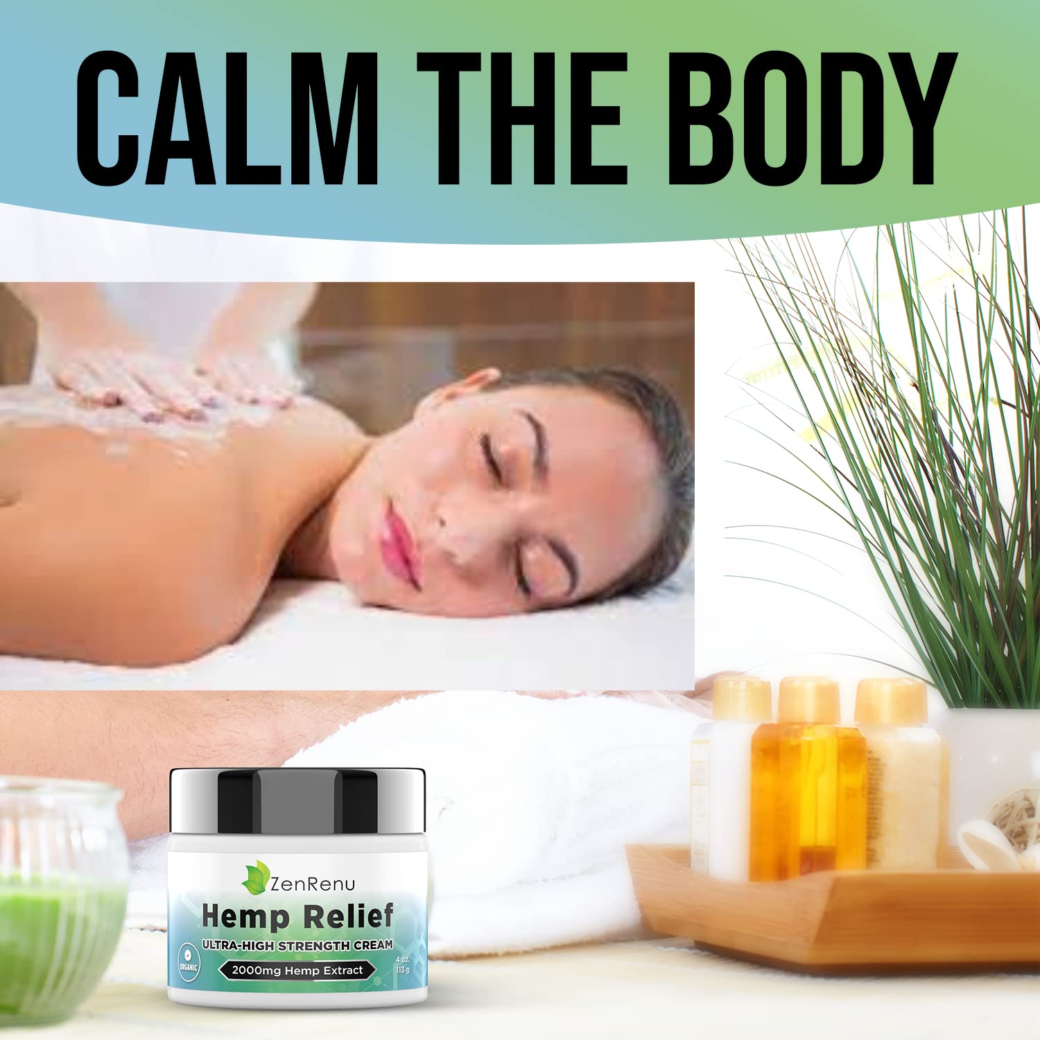 Hemp Cream Maximum Strength - Menthol Rub with Hemp Oil, Arnica, Lavender, Aloe Vera, Kava Kava, & Camphor - Natural Hemp Muscle Rub Cream for Skin, Muscles & Joints - ZenRenu, 4 oz ZenrenuAu supplements