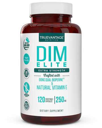 DIM Supplement 250mg (Diindolylmethane)-Plus Dong Quai, Natural Vitamin E & BioPerine - Supports Menopause Relief & Hormonal Acne -Hormone Balance Support for Women and Men-Veggie Caps Truevantage NutritionAu supplements
