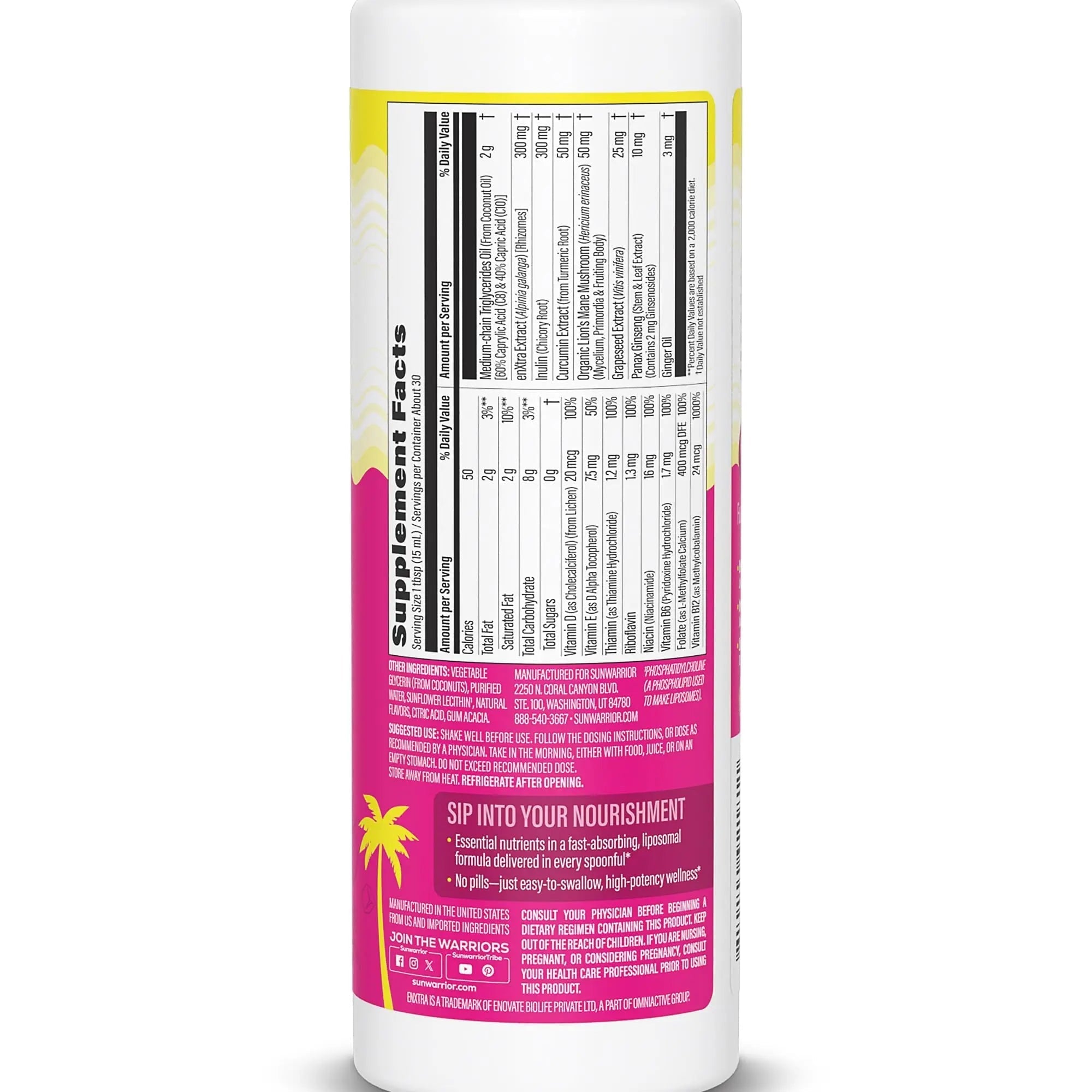 Liquid Multivitamins for Women Immune Support Supplement Liquid Vitamins for Women Multi | with B Vitamins D3 Lions Mane Ginseng Curcumin MCT Oil | SunwarriorAu supplements