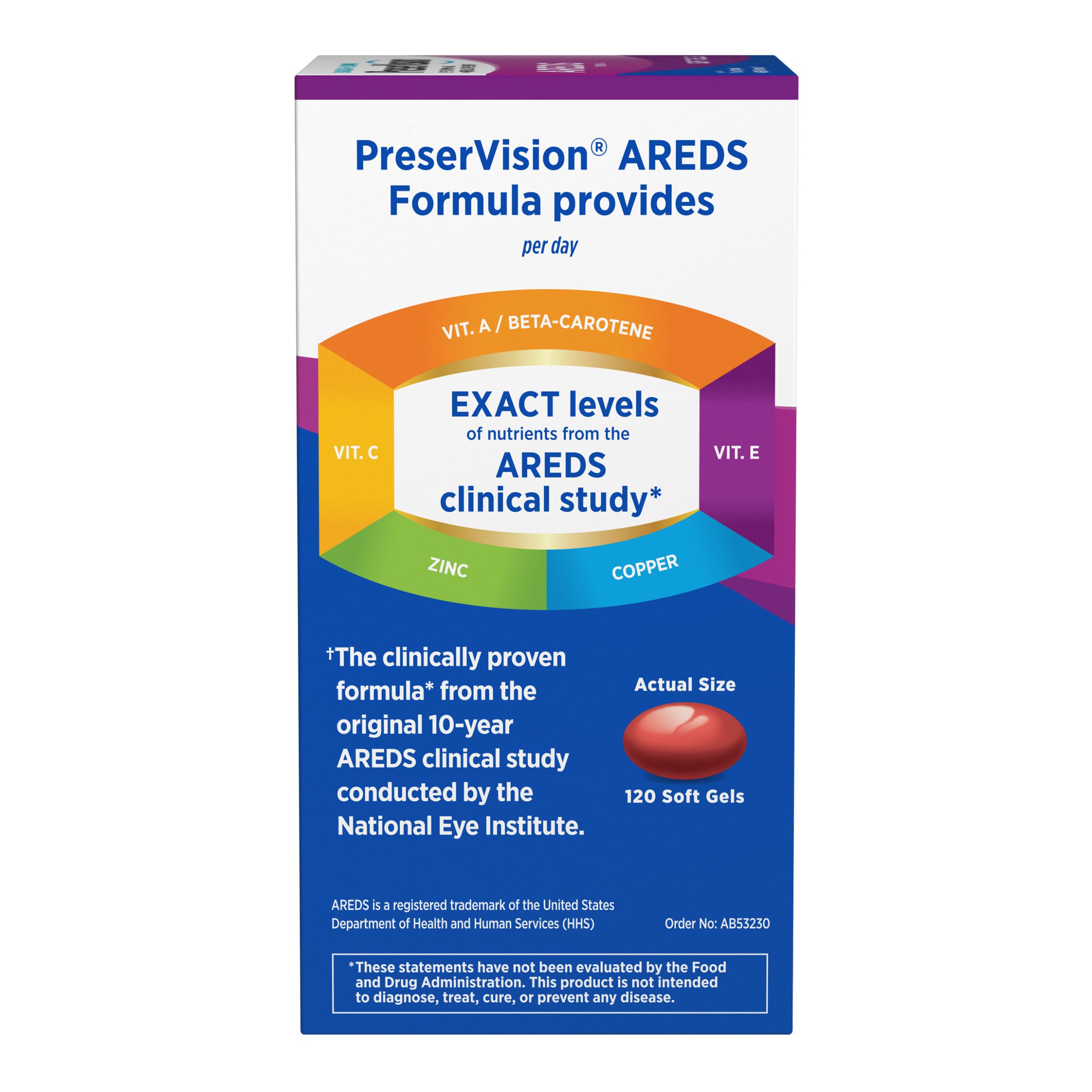 PreserVision AREDS Eye Vitamins, #1 Eye Doctor Recommended Brand, Multivitamin with Copper, Vitamin A, C & E, Zinc Supplements, 120 Softgels PreserVisionAu supplements