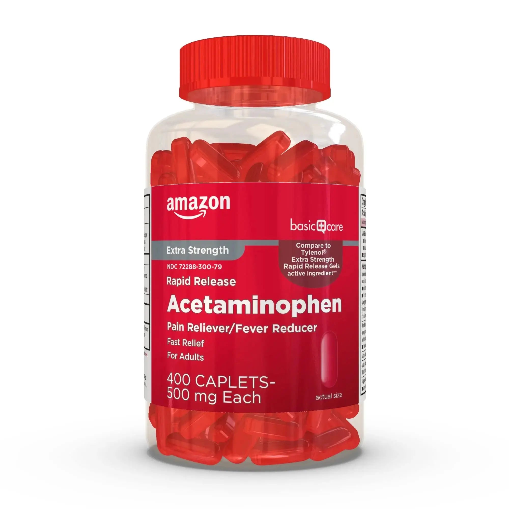 Amazon Basic Care Rapid Release Acetaminophen Caplets 500 mg, Extra Strength Pain Reliever and Fever Reducer for Headache, Backache, Menstrual Pain, Arthritis Pain, 400 Count Amazon Basic CareAu supplements