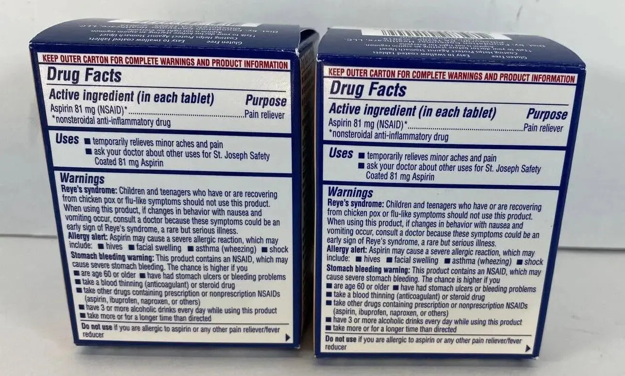 St. Joseph Pain Reliever, 81 mg, Enteric Coated Tablets, 36 ct. St. JosephAu supplements