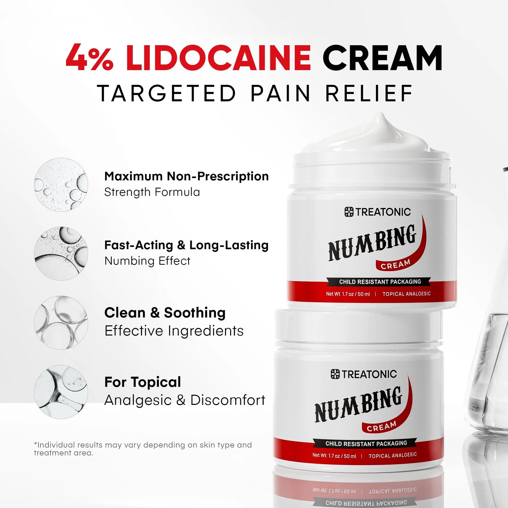 Treatonic Numbing Cream: Extra Strength Numbing Cream for Discomfort, Burning, Itching, & After Sun - Maximum Strength Topical Anesthetic with Menthol & Emu Oil for Toes Feet Hands Legs Arms – 1.7oz TreatonicAu supplements