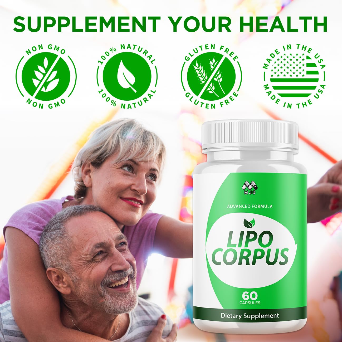 Lipo Corpus Capsules, Official LipoCorpus Supplement Pills Will All Natural Ingredients, Advanced Formula Lipo Corpus Active Lifestyle Supporting Health and Wellness for Women and Men (60 Capsules) MJOAu supplements