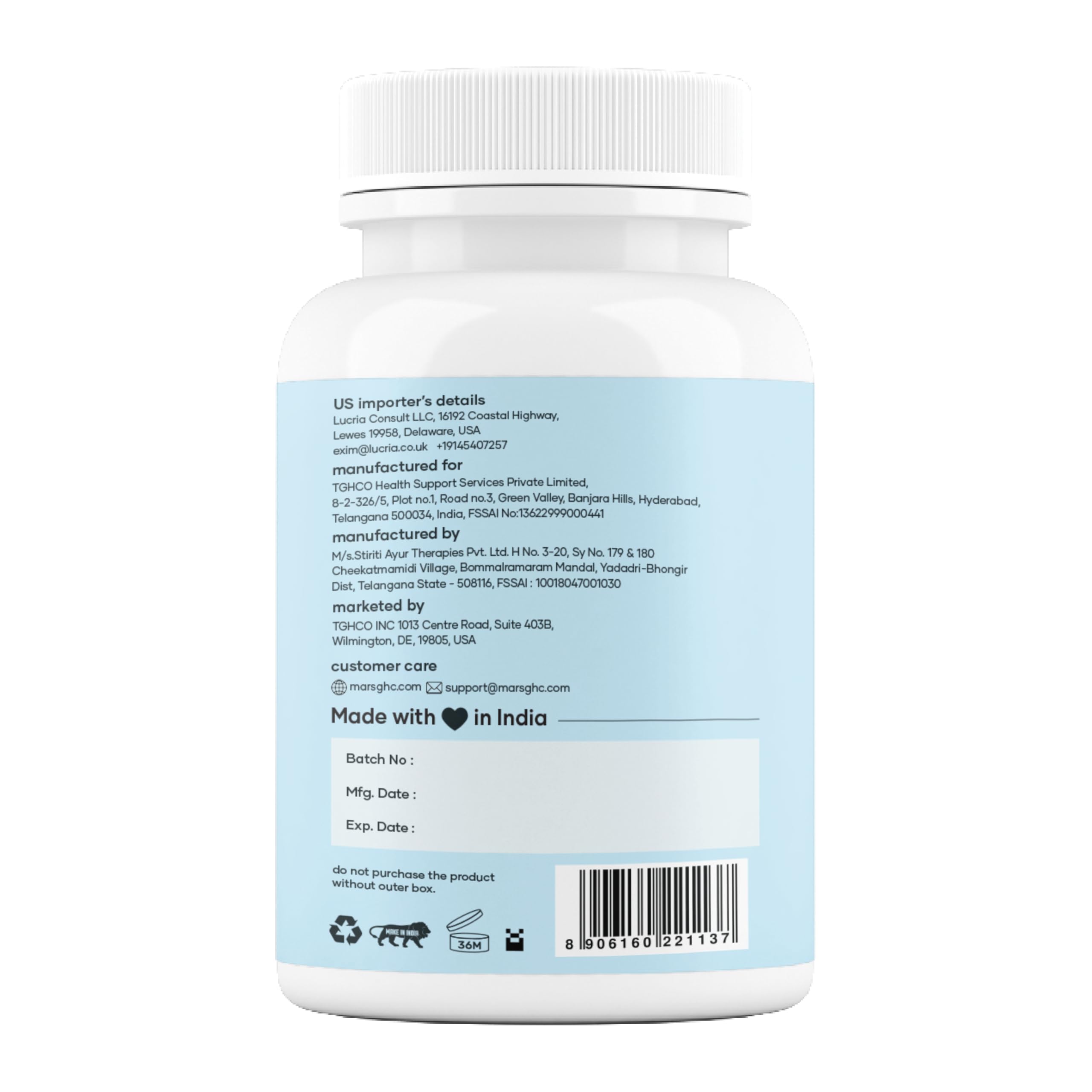 Mars Sea Moss Caps Surge Natural (60N) | Packed with 84 Essential Minerals | Powered with Black Seed Oil, Surgemax & Vitamin D3 | Overall Well-Being - Pack of 3 mars by GHCAu supplements