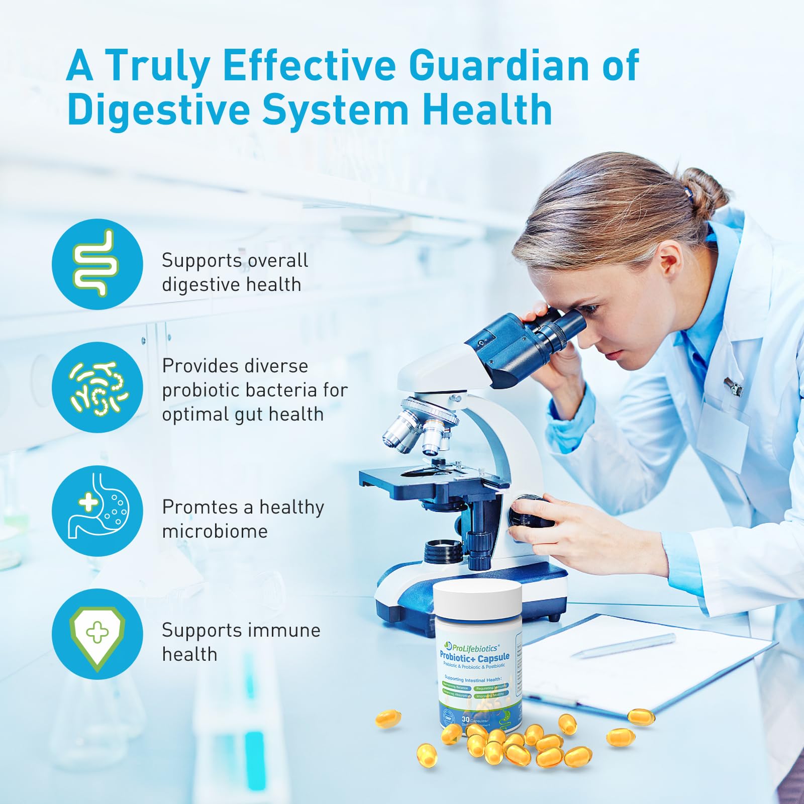 3-in-1 Probiotics for Gut and Digestive Health,Immune Support,Supplements Supporting Occasional Constipation,Diarrhea,Gas,Bloating,Delayed-Released Designed to Thrive, 30 Vegan Capsules PROLIFEBIOTICSAu supplements