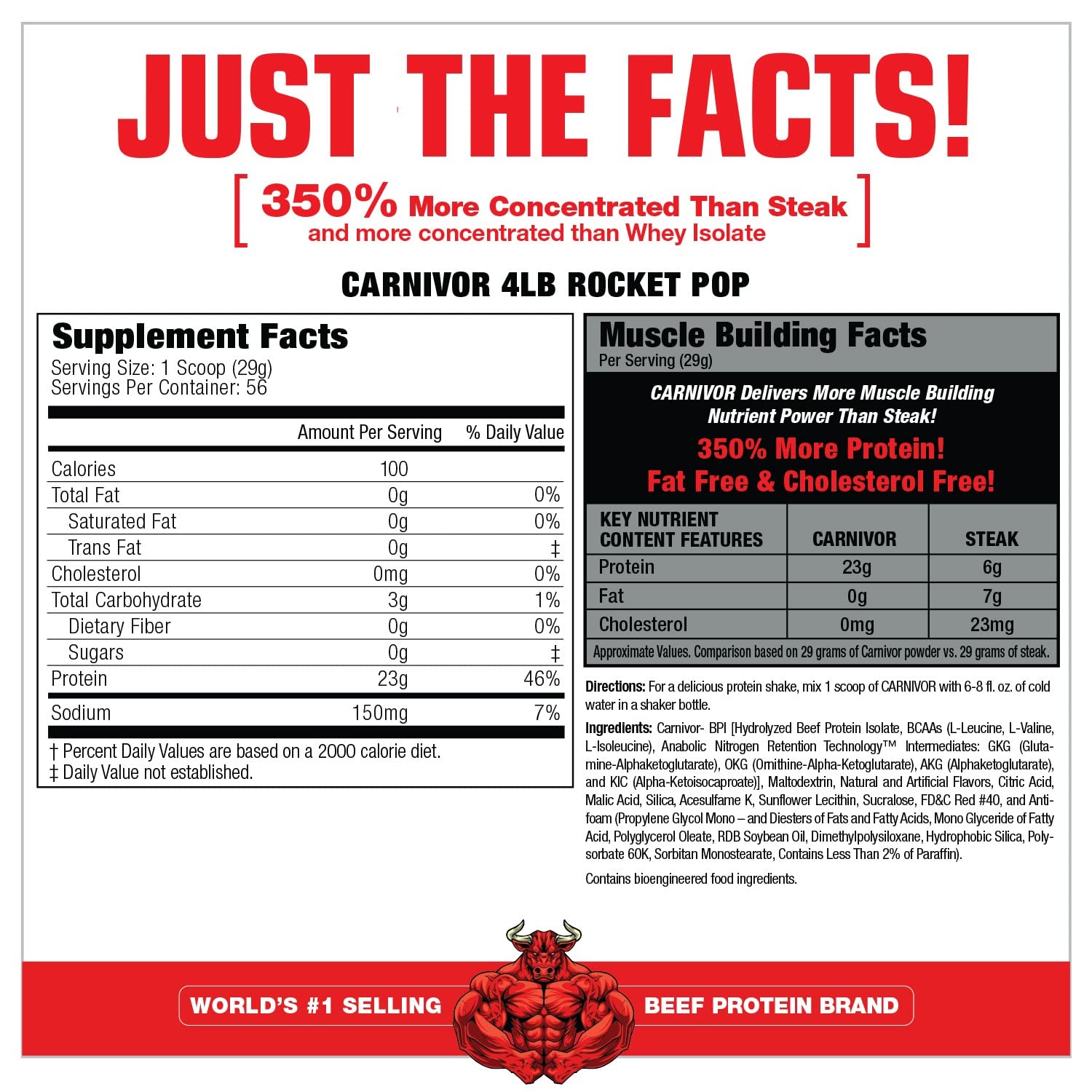MuscleMeds CARNIVOR Beef Protein Isolate Powder, Muscle Building, Recovery, Lactose MuscleMedsUS supplements