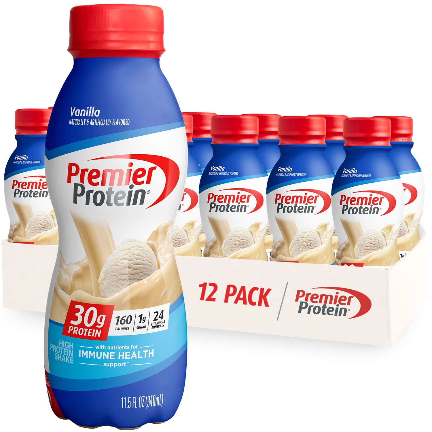 Premier Protein Shake Bottle, Vanilla, Liquid, Powder, keto, 30g Protein, 1g Sugar Premier ProteinUS supplements