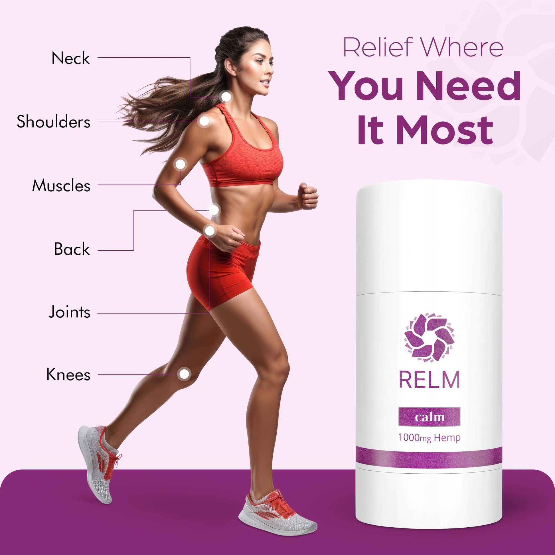Relm Wellness Hemp Cream Relief - Maximum Strength Oil Roll On - Lavender Essential Oil - 1000mg Hemp - Nighttime Calming Creme | Great for sore Knee, Back, Joints and Muscles | Solid Lotion Balm Relm WellnessAu supplements