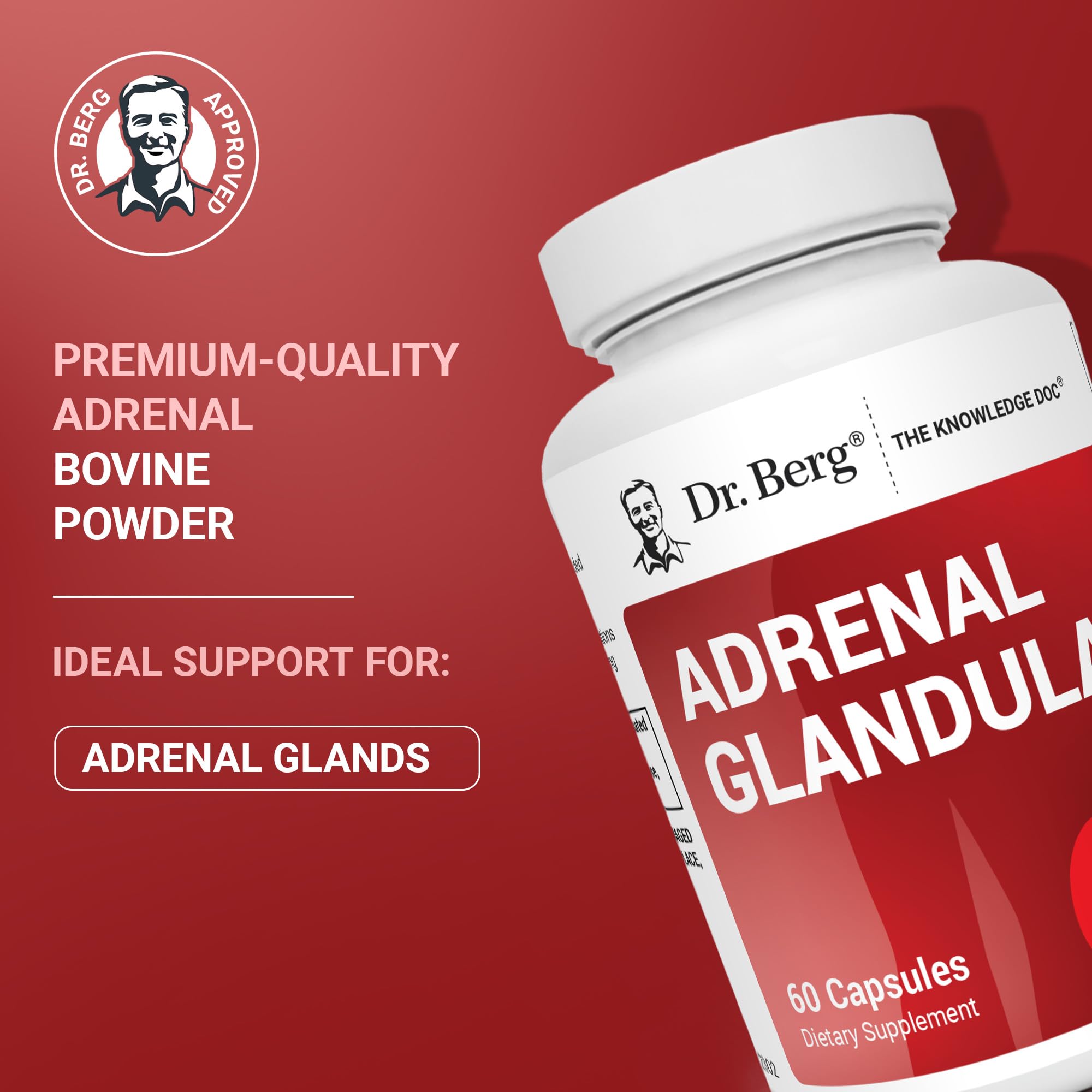 Dr. Berg Adrenal Glandular - Hormone Balance Formula That Supports Healthy Adrenal Function - Adrenal Support Supplement - 60 Capsules Dr. Berg NutritionalsAu supplements