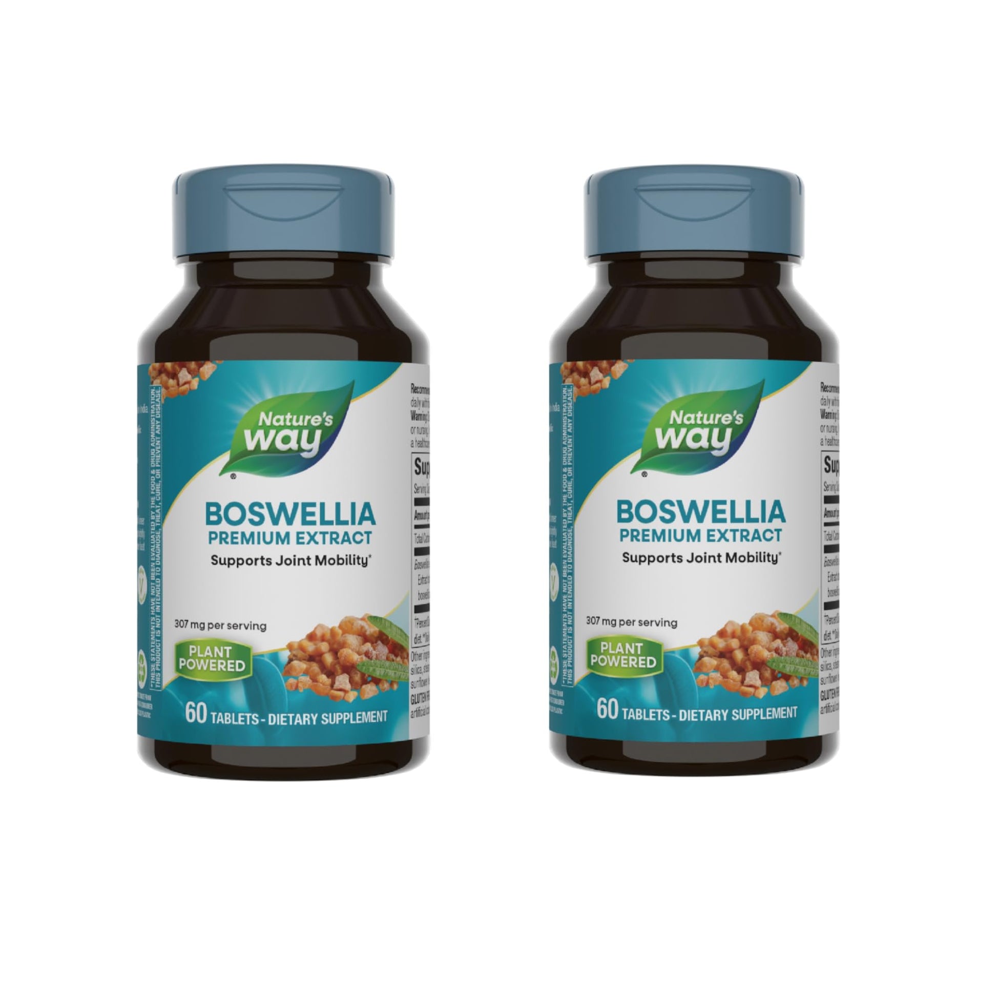 Nature's Way Boswellia Premium Extract, Supports Joint Mobility*, 307 mg Boswellia serrata Extract per Serving, Frankincense Supplement, Gluten Free & Vegan - 60 Tablets (Packaging May Vary) - 2 Pack Nature's WayAu supplements