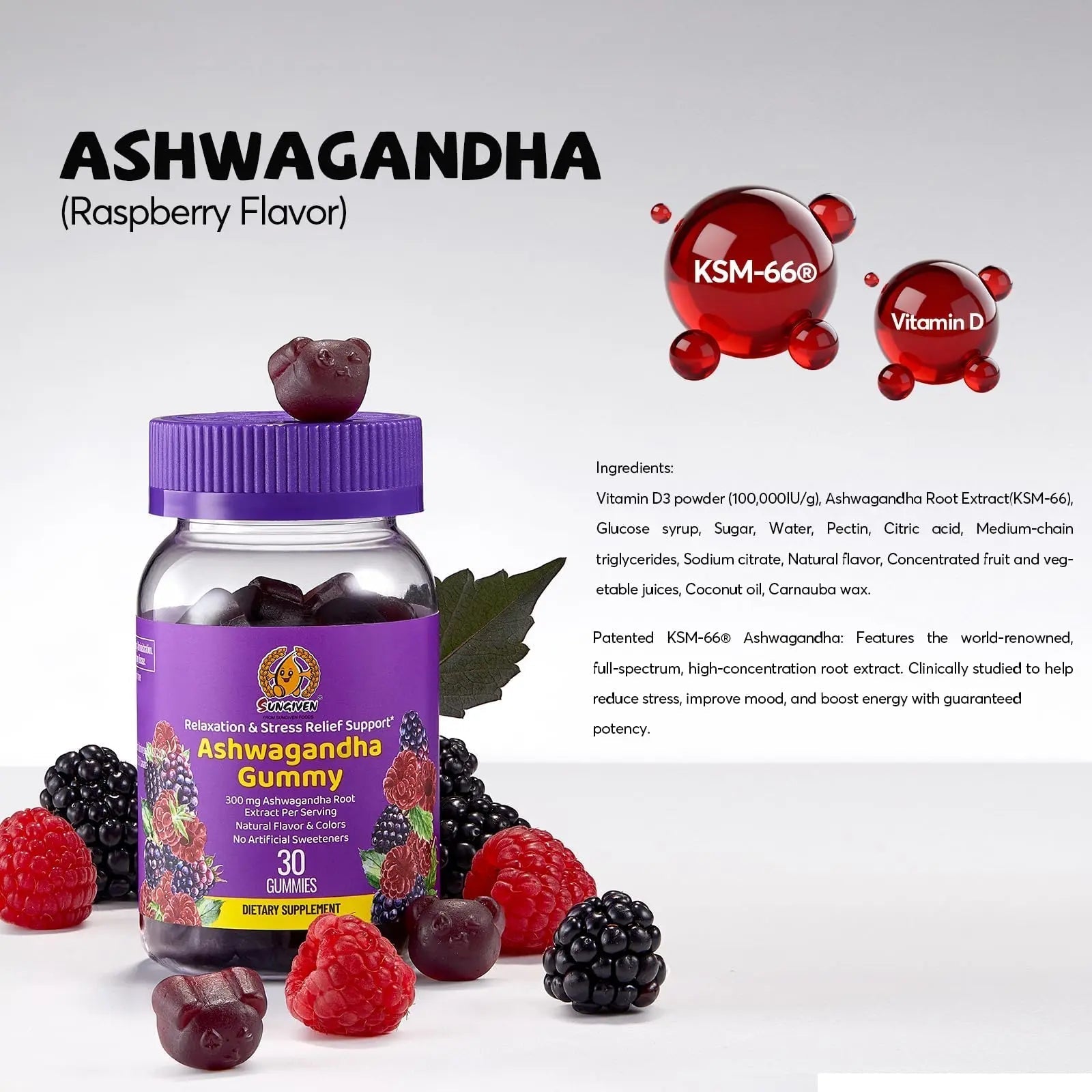 Women's Multivitamin Gummy Pack, 3 Support for Hair Skin Nails Sleep Daily Health, Vitamins A, D, C, E, Biotin, Ashwagandha SUNGIVENAu supplements