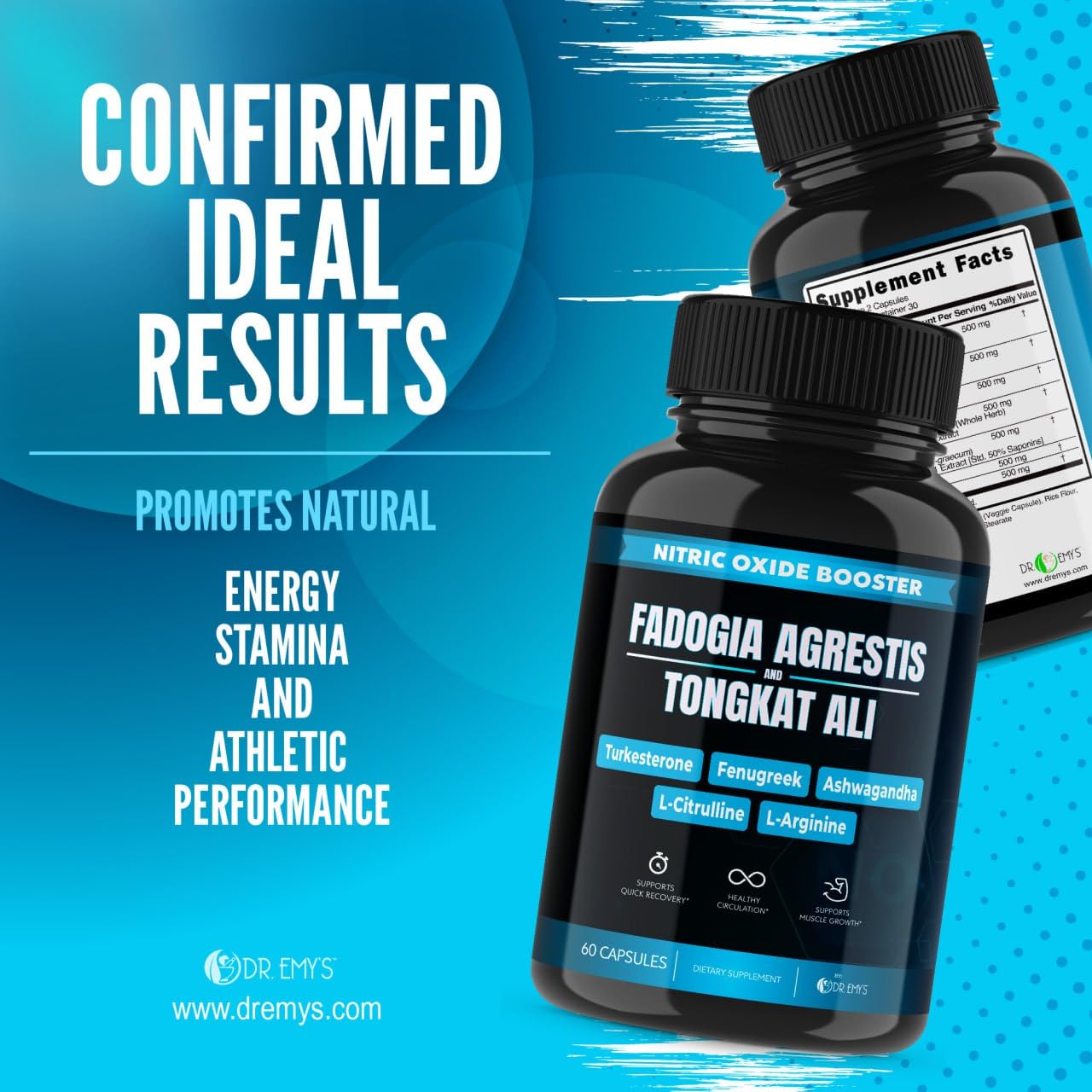 (2 Pack) Tongkat Ali Fadogia Agrestis Nitric Oxide Ashwagandha Supplement for Men Dr. Emy'sAu supplements