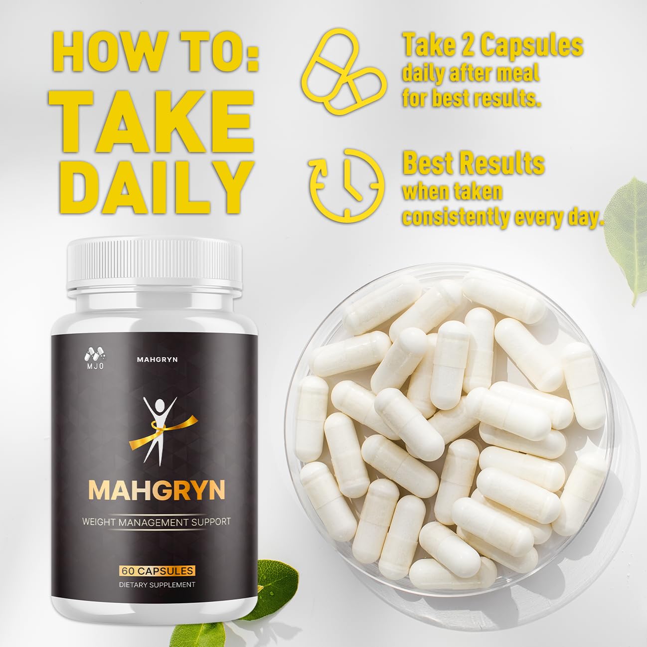 (3 Pack) Mahgryn Capsules, Official Mahgryn Pills with All Natural Ingredients, Advanced Overall Health and Wellness Vitamin Supplement Formula for Maximum Strength Multivitamin Support (180 Capsules) MJOAu supplements