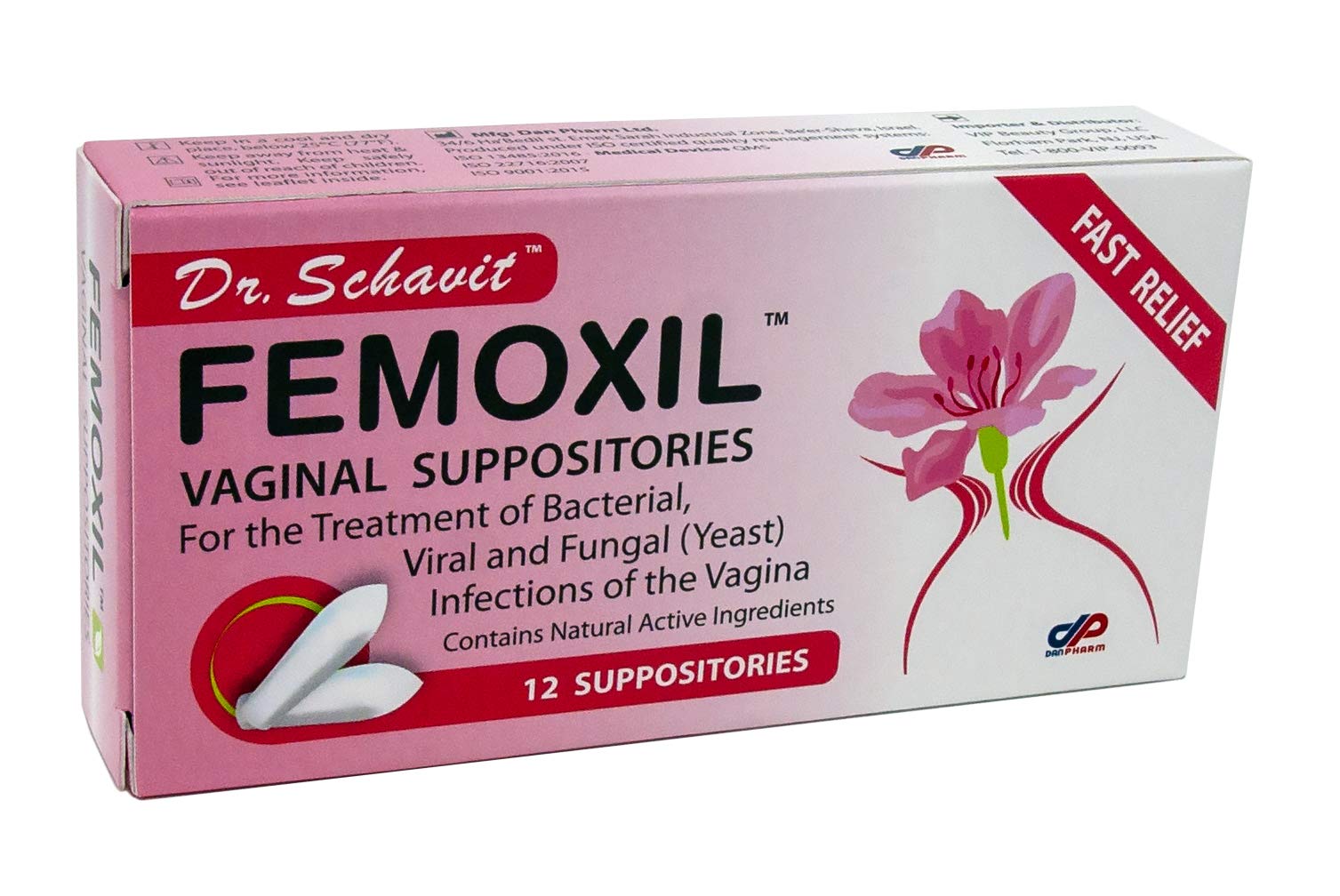 DR. SCHAVIT FEMOXIL Vaginal Suppositories - Natural Plant-Based Formula for The Treatment of Bacterial DR. SCHAVITAu supplements