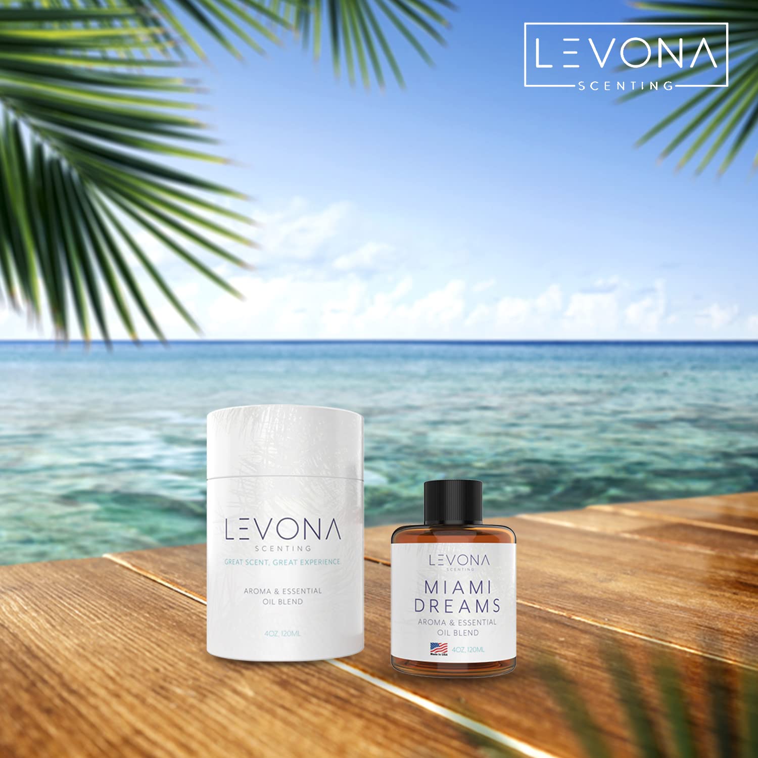 Levona Scent Essential Oils for Diffusers for Home: Miami Dreams Hotel & Home Luxury Scents Fragrance Oil LEVONA SCENTAu supplements