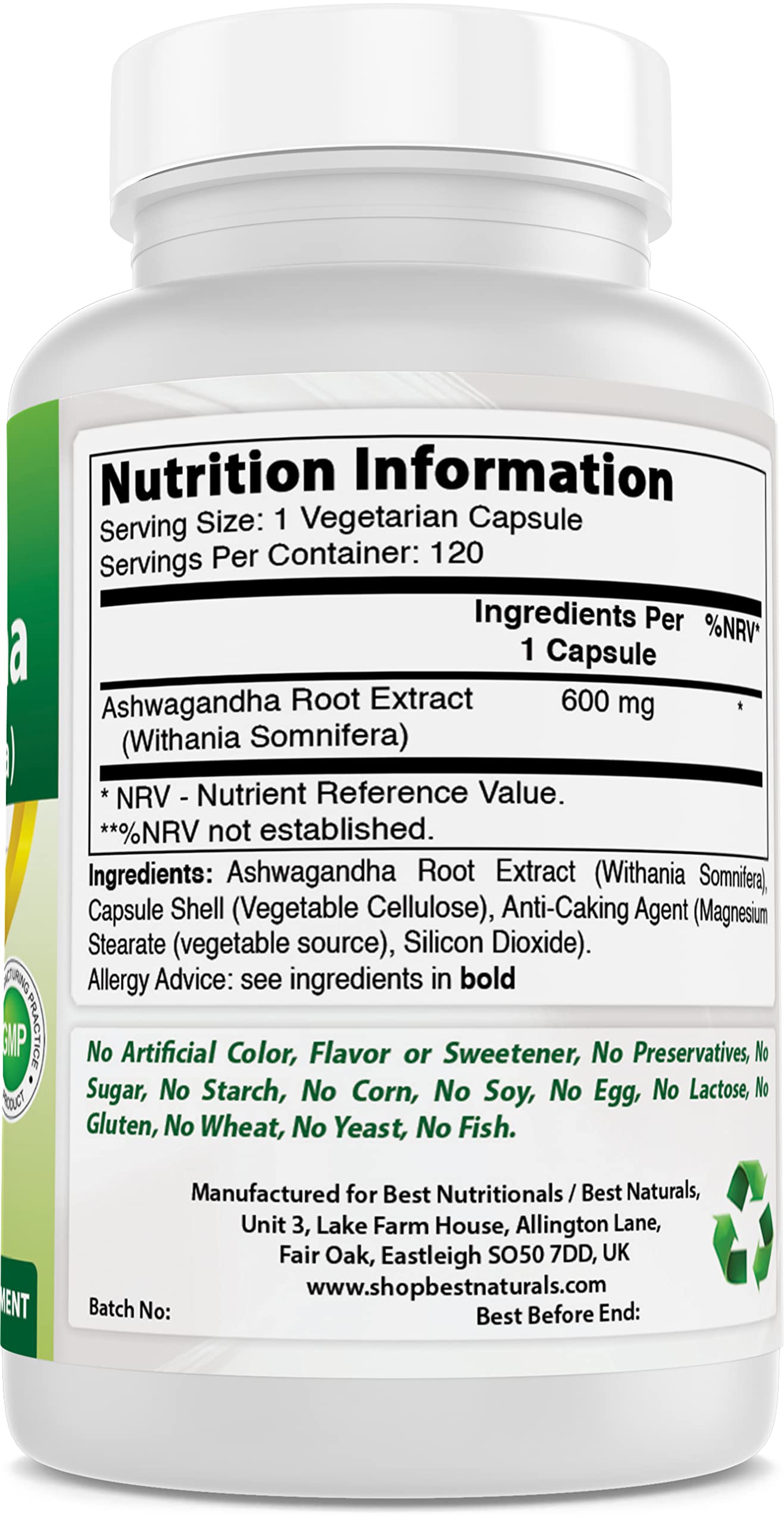 Best Naturals Ashwagandha Capsules for Relaxing Stress and Mood, 500 mg, 120 Count (Packaging may vary) Best NaturalsAu supplements