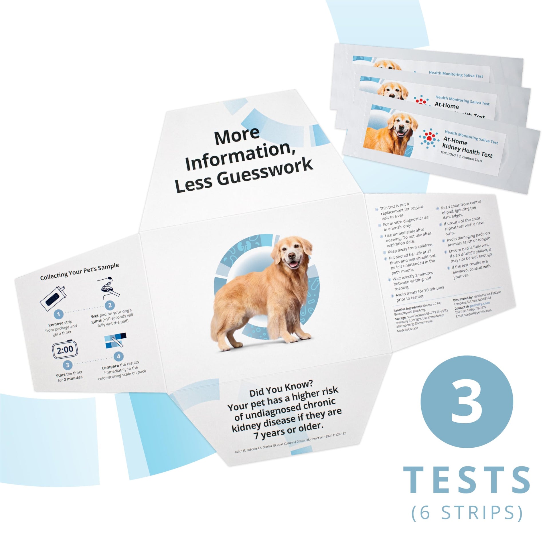 Petivity At-Home Kidney Health Test Kit for Dogs — Quick Saliva Urea Test (2-Minute Home Check), Powered by Purina — Help Detect Early Kidney Changes - (Pack of 3) petivityAu supplements